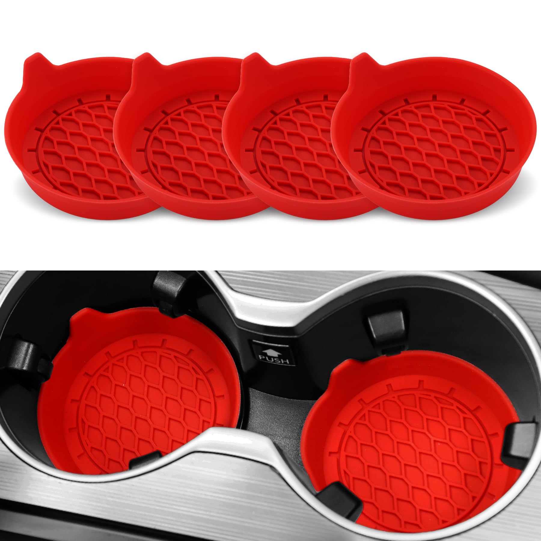 Singaro Car Cup Holder Coaster, Silicone Cup Holder Insert, Universal Non-Slip Cup Holders, Car Accessories Interior For Women A