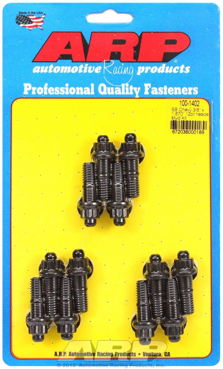 Arp 100-1402 Sb Chevy 3/8 X 1.670In 12Pt Header Stud Kit
