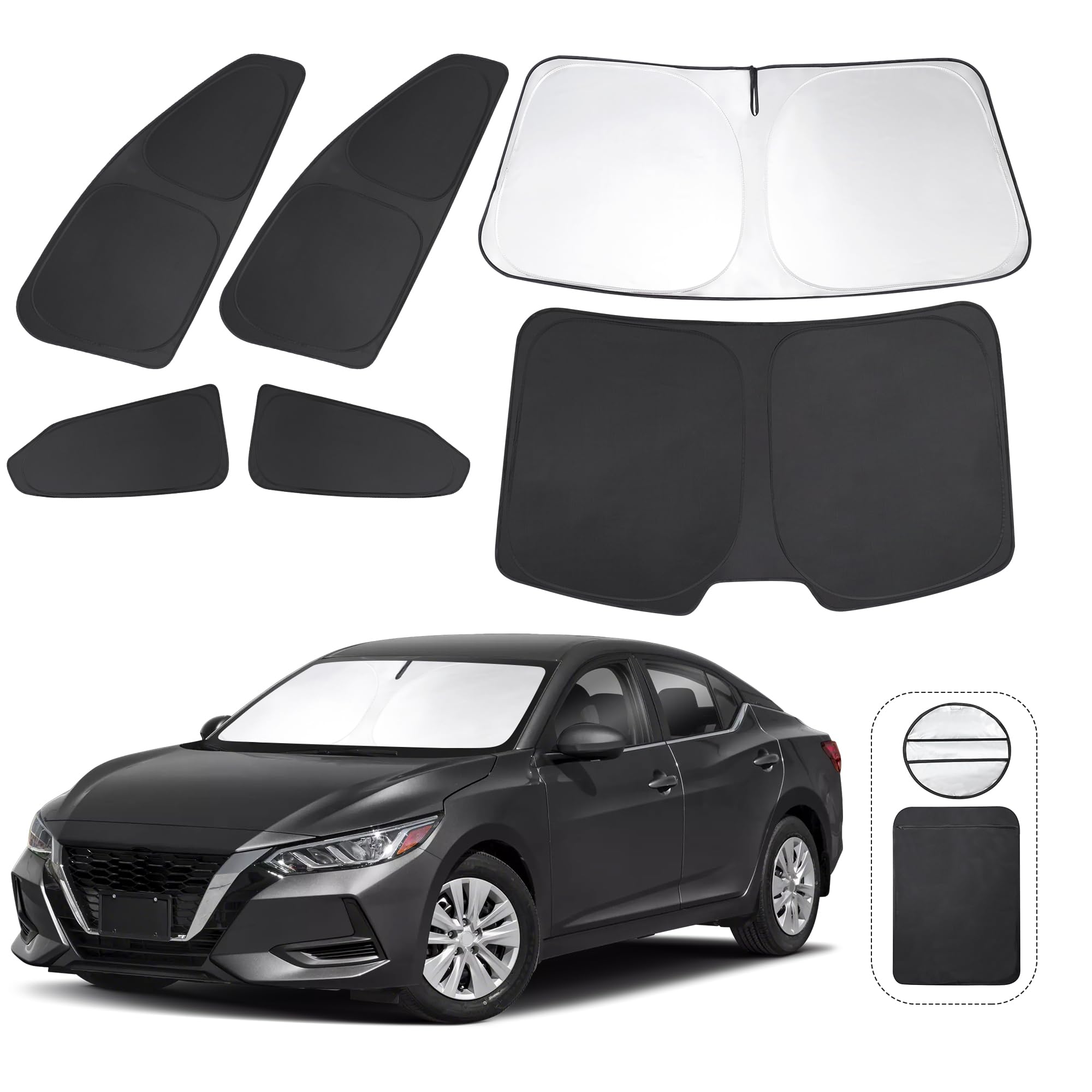 Tinglu Window Shades For Nissan Sentra 2020-2024 2025 Accessories Car Side Full Windows Rear Triangular Windshield Sun Shade Sun