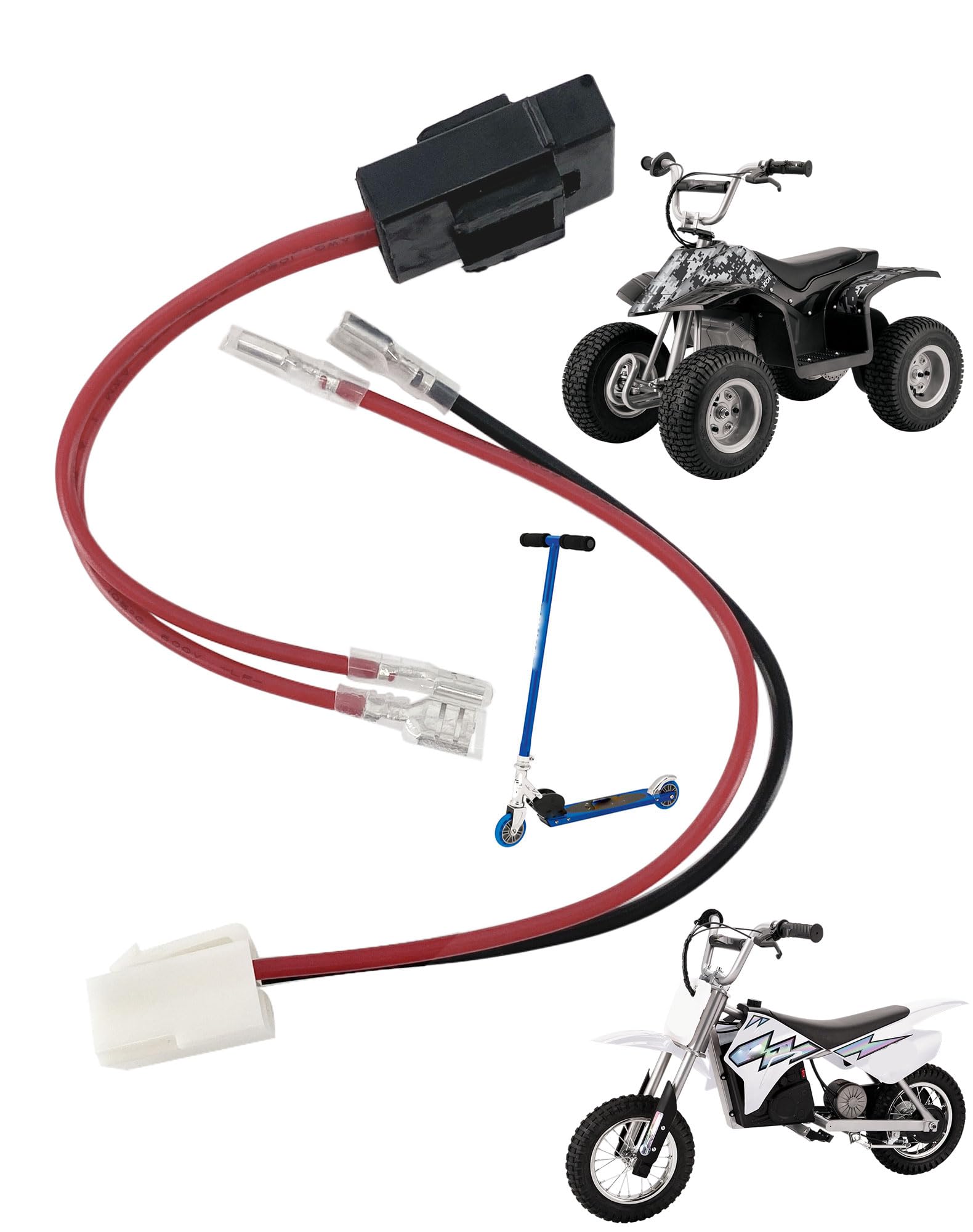 4-Pin 2-Wire Battery Wiring Harness Fit for Razor PR200 MX350 MX400 Battery Wire Harness Pocket Mod Pocket Rocket PR200 1Pack Ha