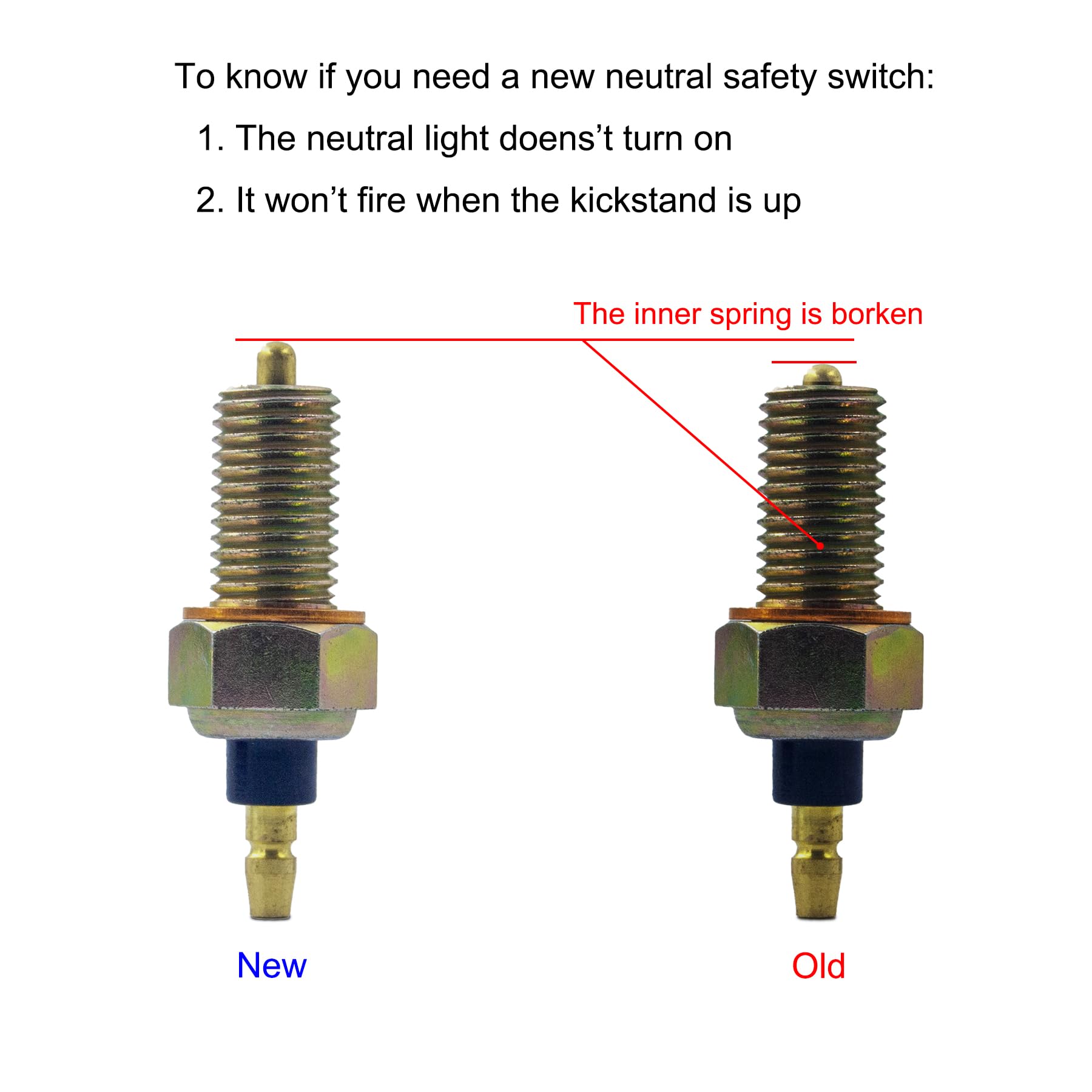 Sheisor Neutral Safety Switch Assy Replacement Compatible with Yamaha Select Year Badger Bear Tracker Big Bear Bruin Girzzly Kod