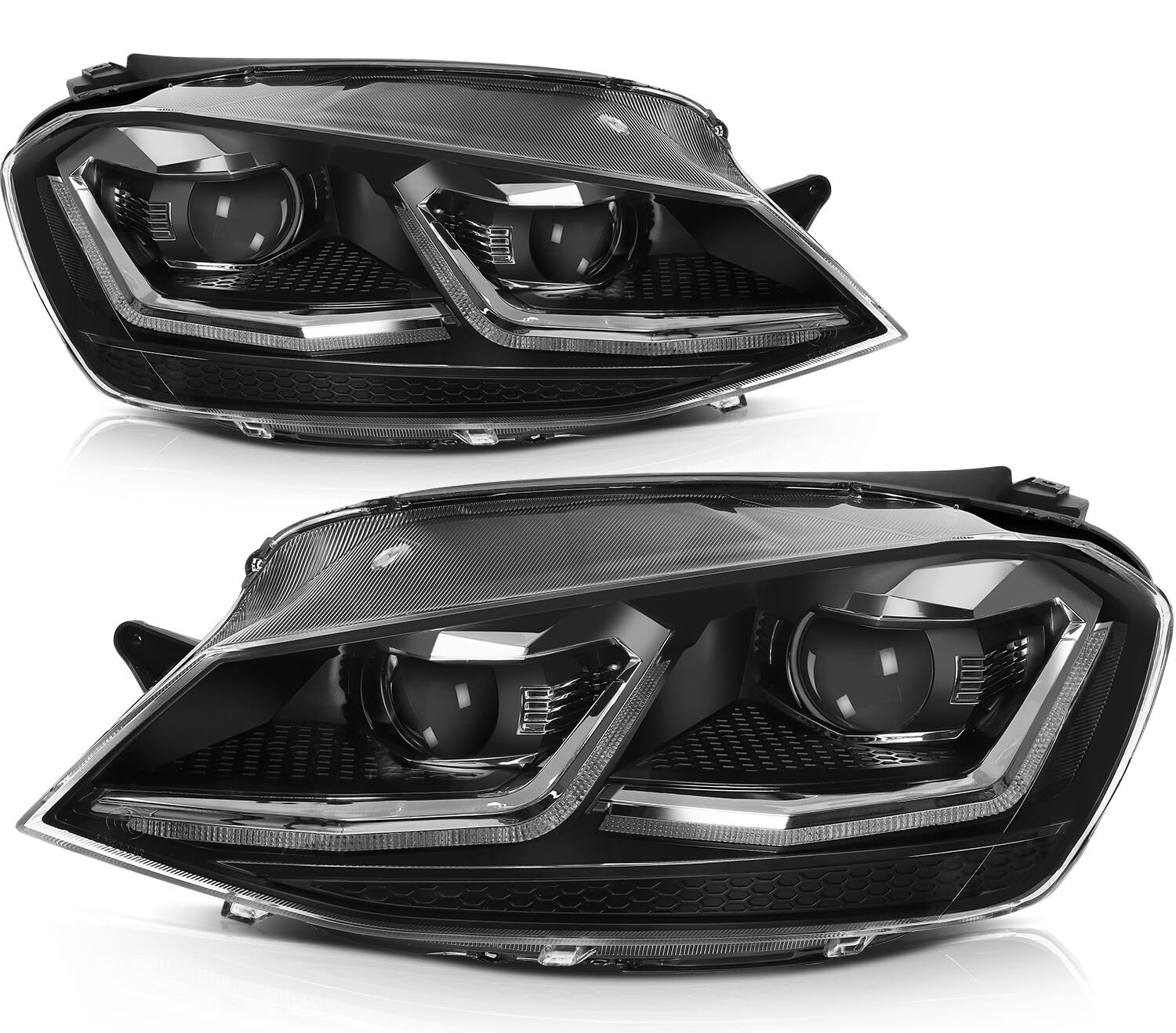 LSAILON LED DRL Reflective Bowl Headlight Assembly Fit For Volkswagen For Golf 2012-2018 For Volkswagen For Golf Alltrack 2017-2