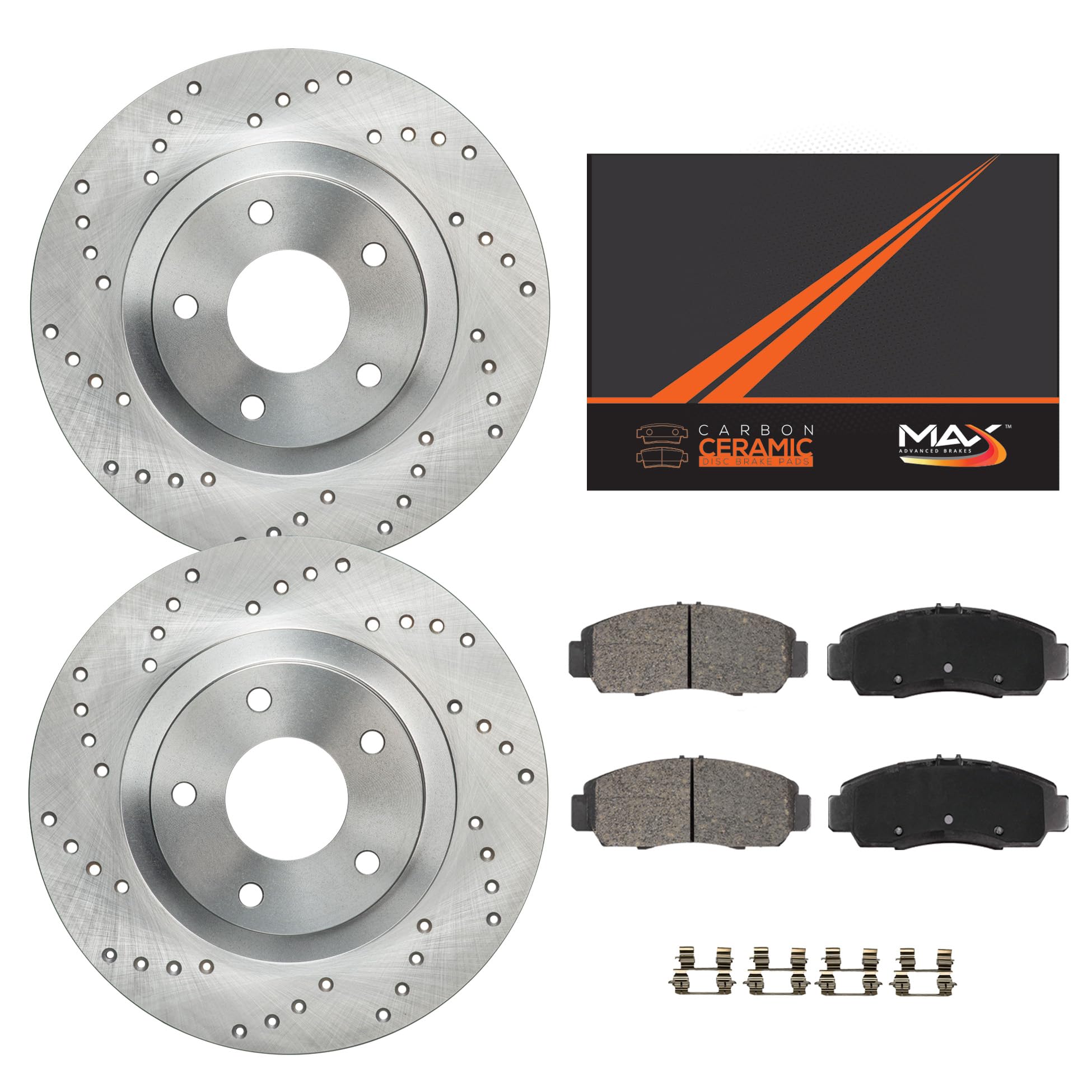 Max Advanced Brakes Rear Brake Kit Compatible With 2011-2015-2023 Dodge Durango Compatible With Jeep Grand Cherokee Replacement
