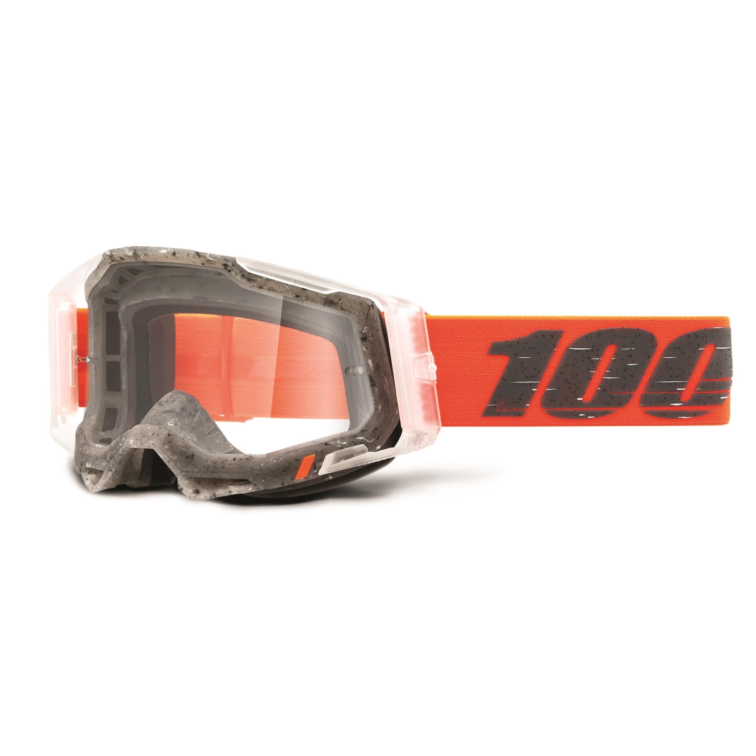 100% Racecraft 2 Mountain Bike & Motocross Goggles - Mx And Mtb Racing Protective Eyewear (Schrute - Clear Lens)
