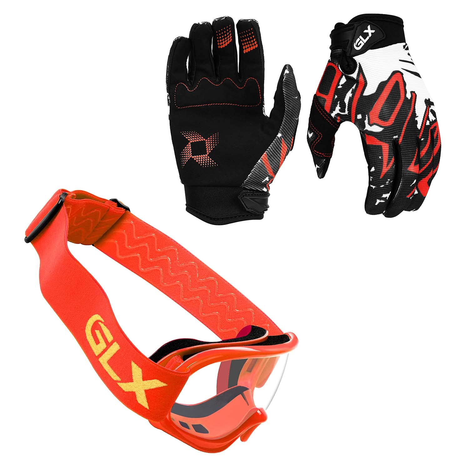 Glx Gx623 Youth Atv/Dirt Bike Helmet Combo - Retro Red, Medium - Dot