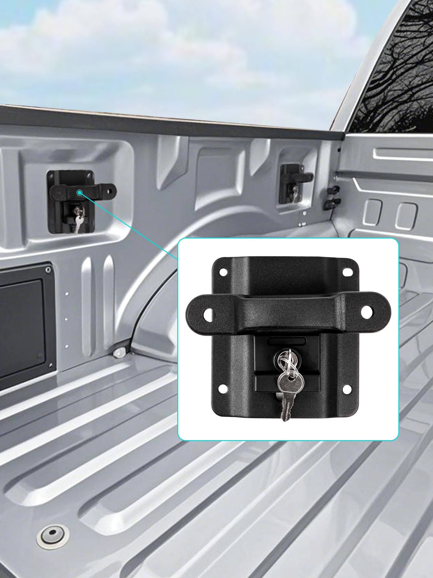 Truck Bed Tie Down Anchors Compatible with 2015-2025 F150 F250 F350 Box Link Tie Downs Plates Brackets,FL3Z-99000A64-B,FL3Z-9928