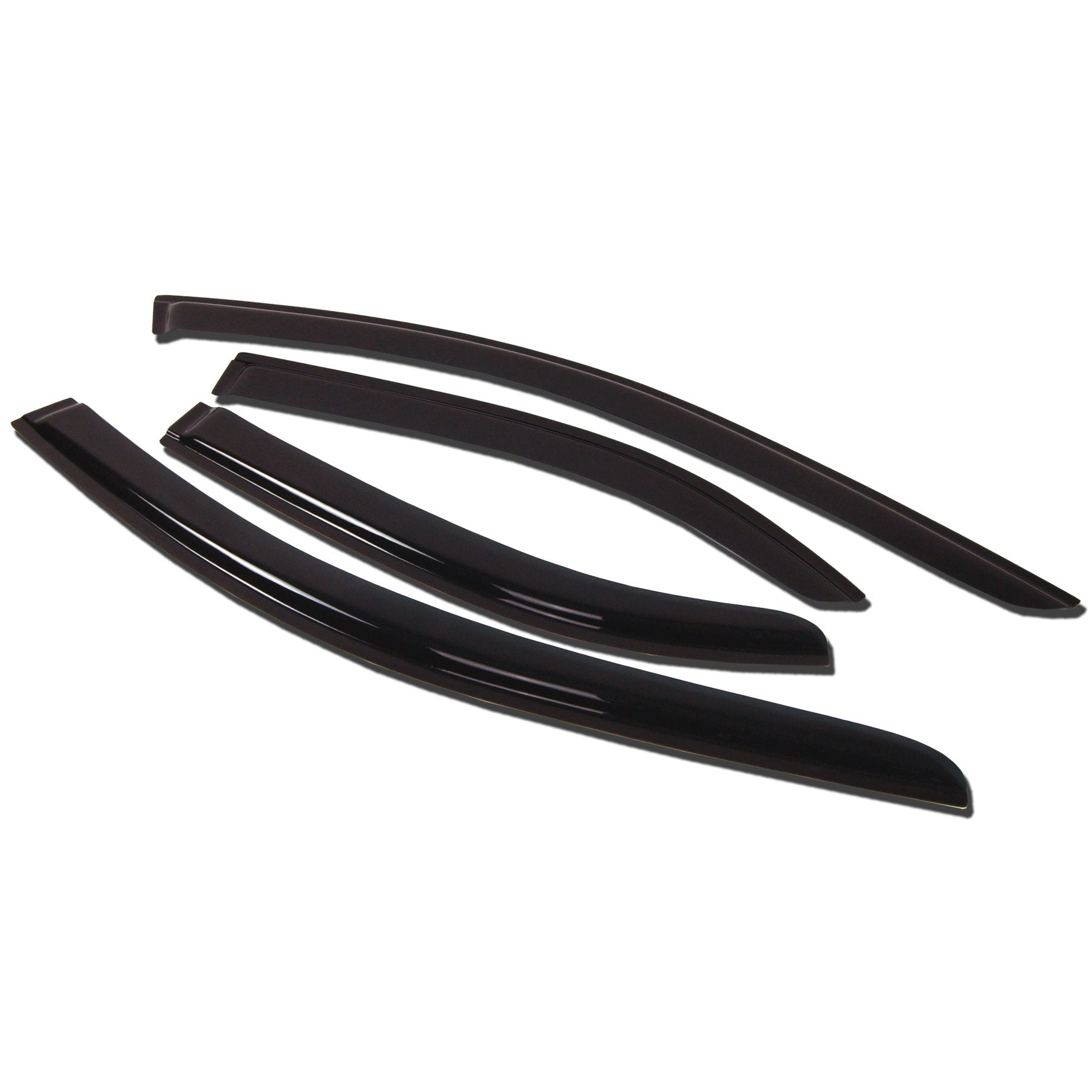 TuningPros WV-019 Window Visor Deflector Rain Guard Dark Smoke 4-pc Set