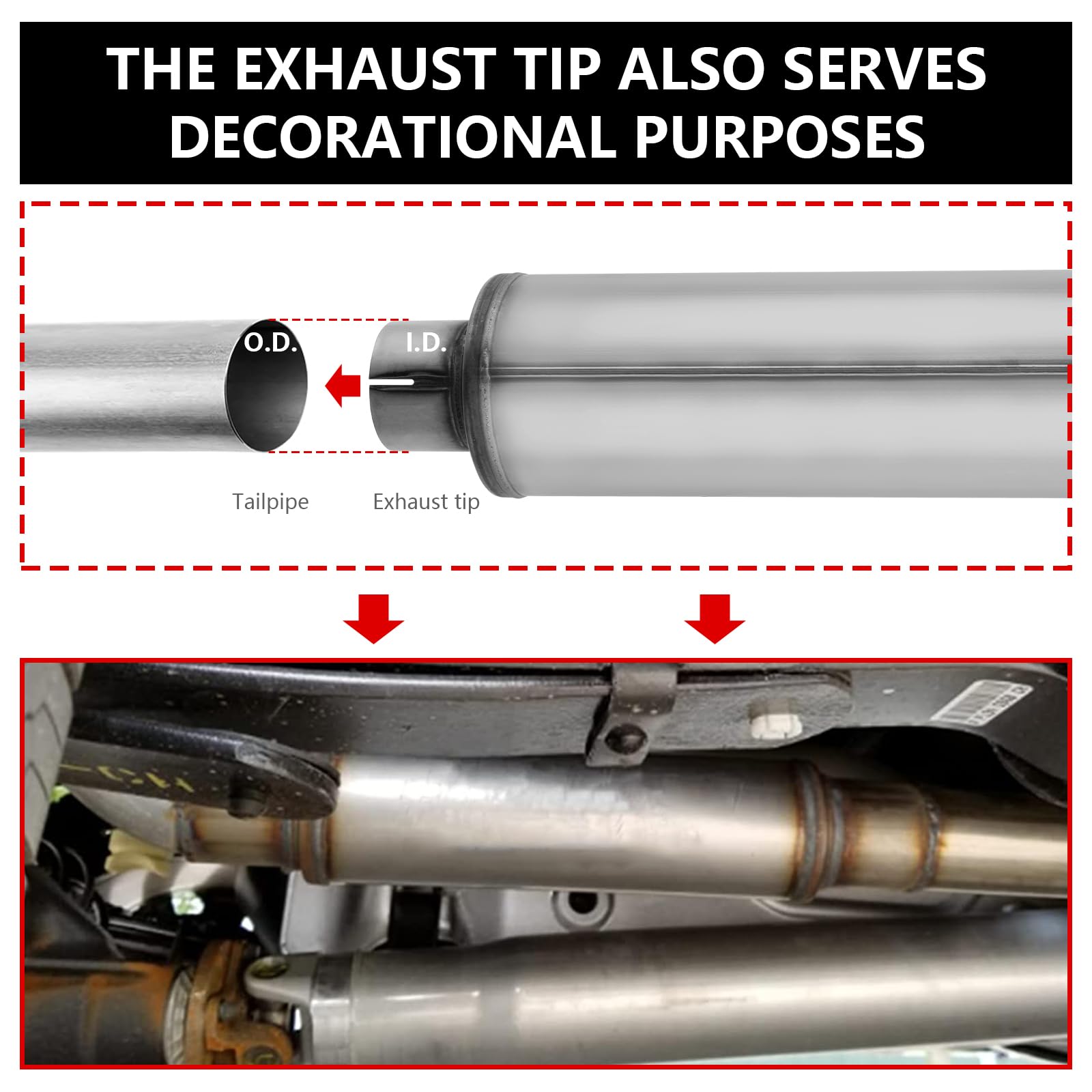 TECTRUC 5" Inlet Diesel Exhaust Muffler - Stainless Steel, 30" Length, Welded Tip, Performance Resonator