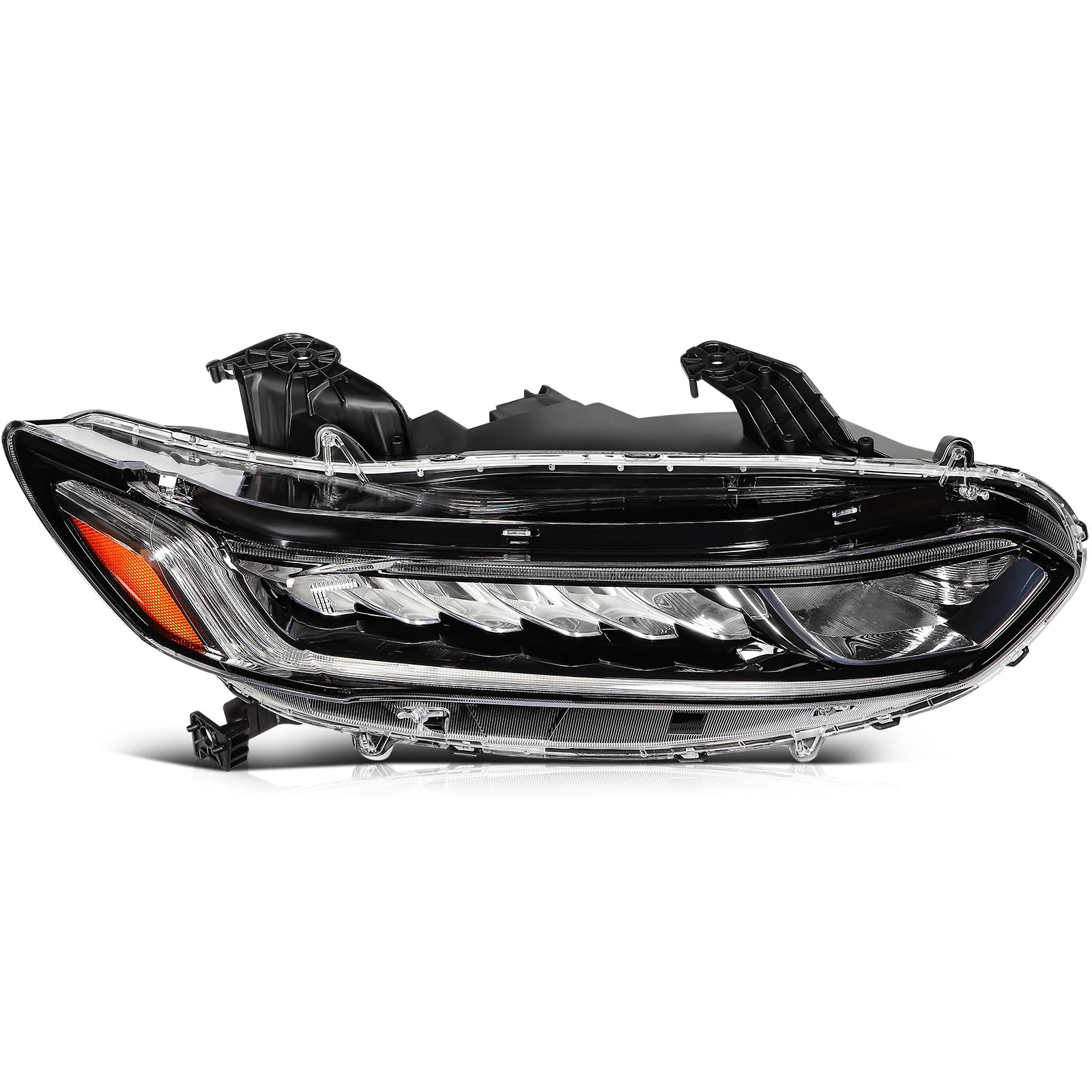 LSAILON LED DRL Projector Headlights Fit For Honda For Accord 2018-2020 Black Housing Clear Lens Passenger Side 33150-TVA-A01
