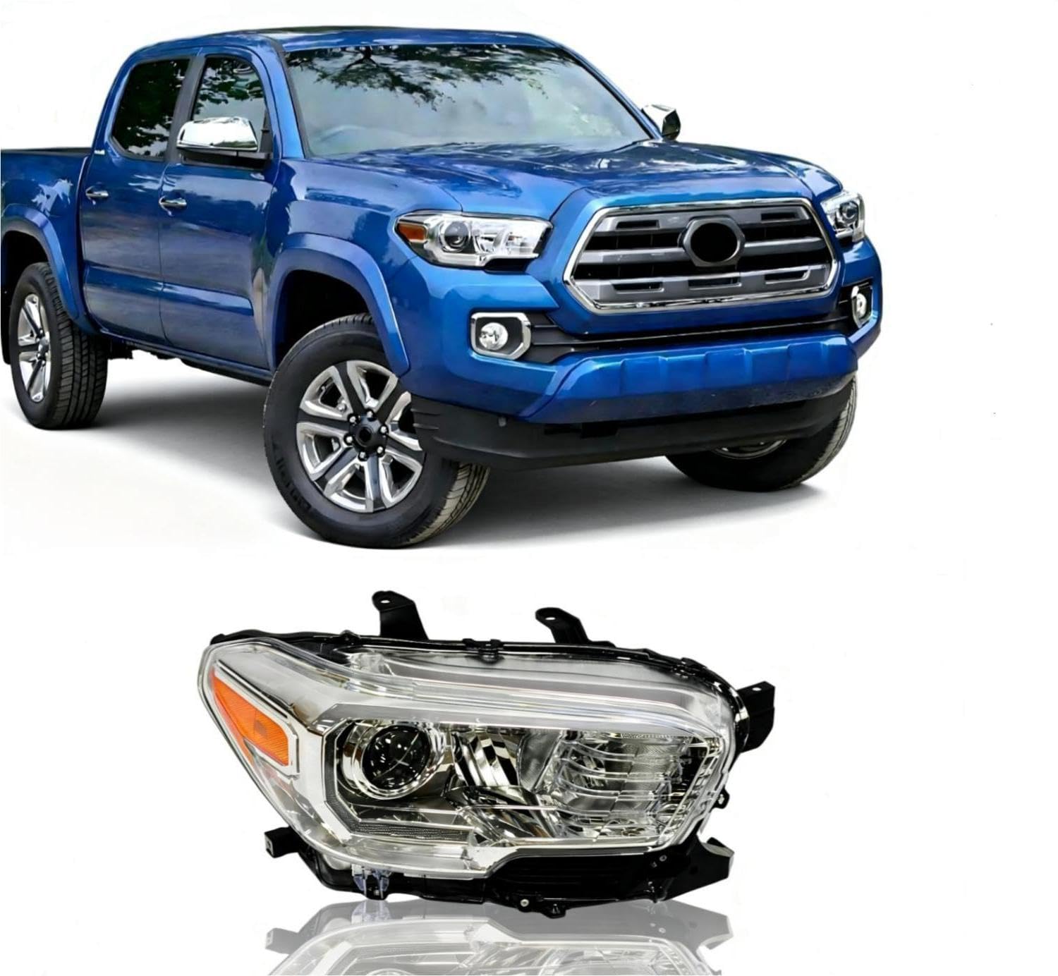 ILAMP Headlights Fit for 2016-2023 Toyota Tacoma Headlamp with LED (Right Passenger) RH WHITE AM-TCM16A01-3R
