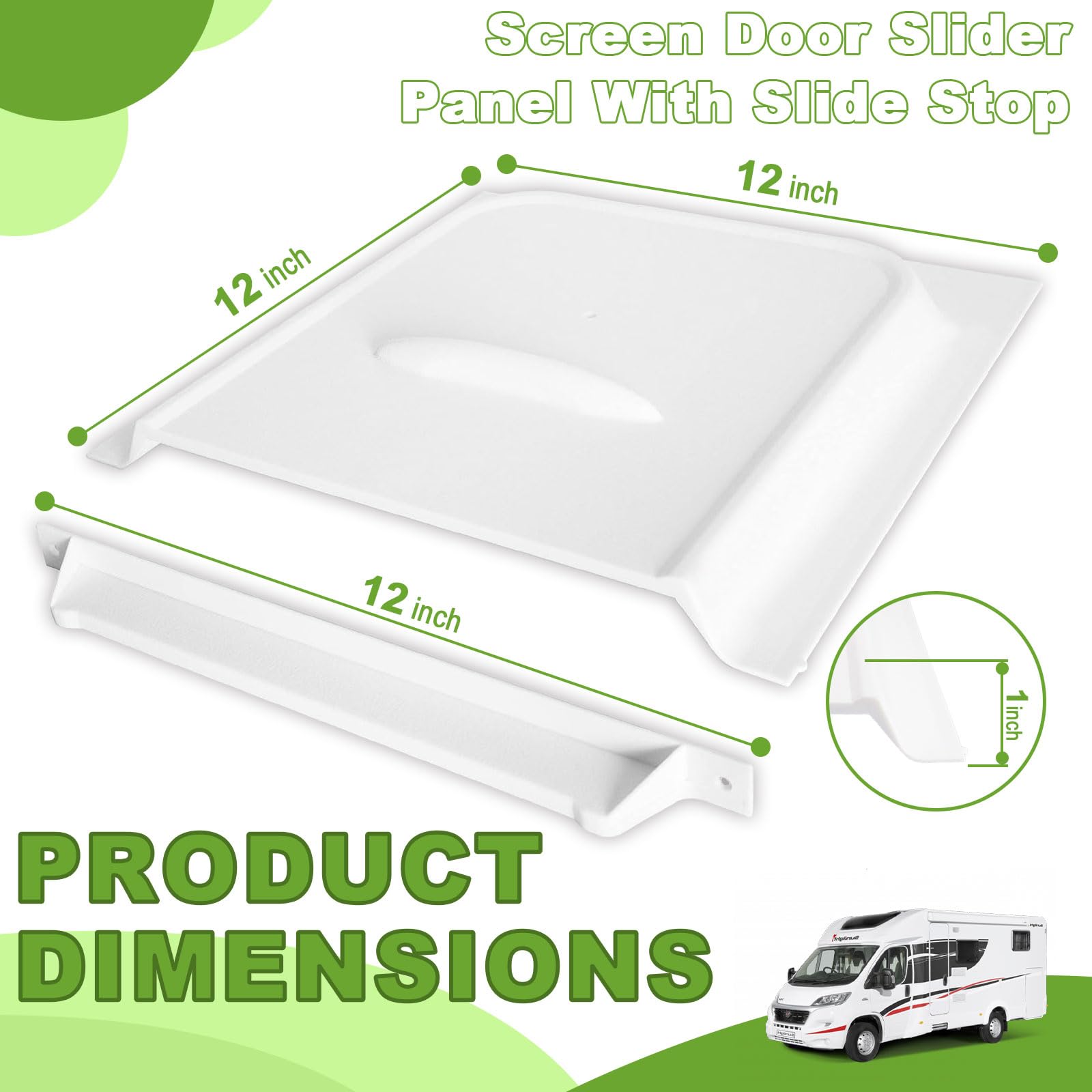 Janhemei 12 RV Screen Door Slider Panel with Latch, Premium Screen Door Protector for RV, Trailer, Camper, Motor Home, Cargo T