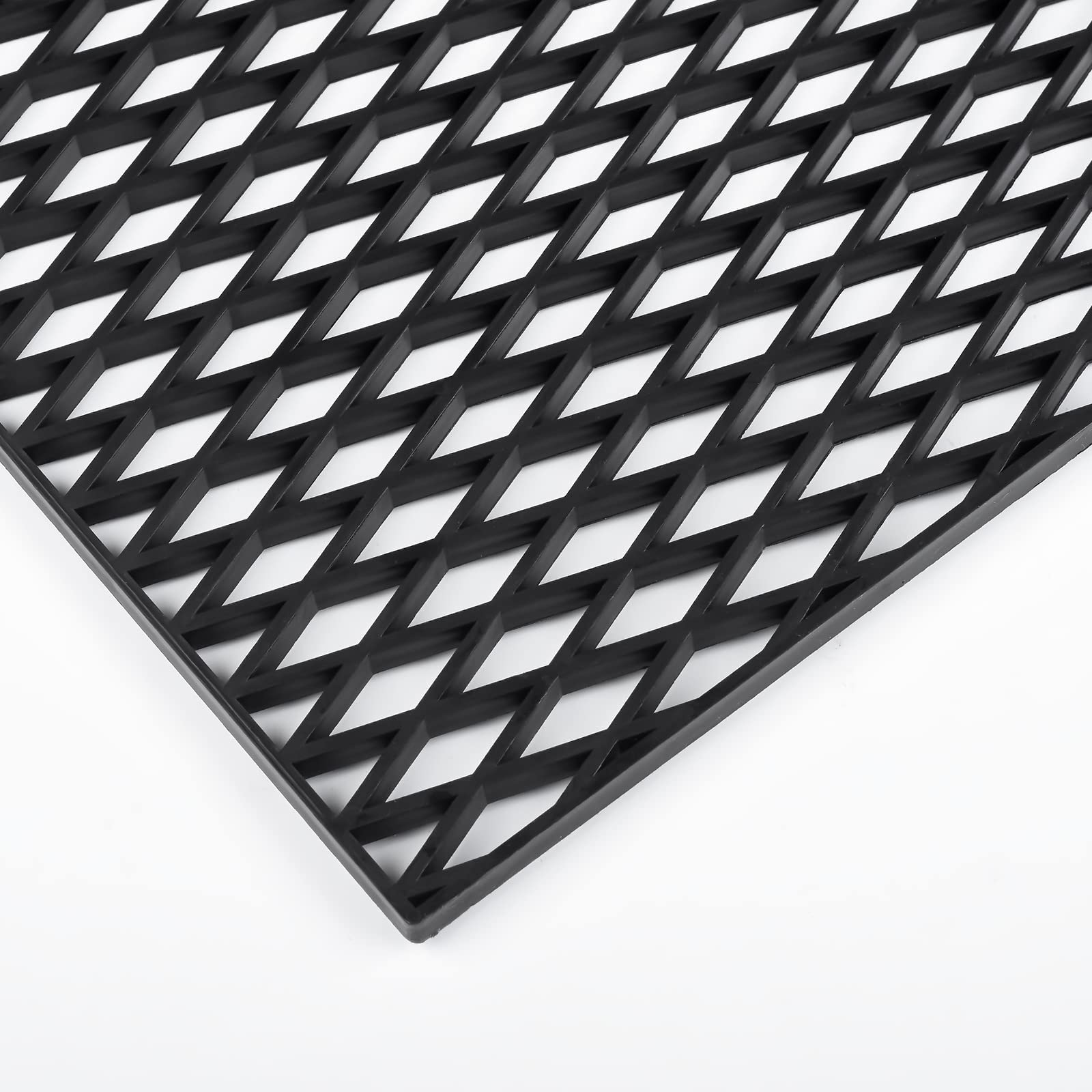 Aggauto 47'X16' Abs Plastic Universal Car Grill Mesh, Automotive Grille Insert Bumper Rhombic Hole 10X30Mm Grids Black