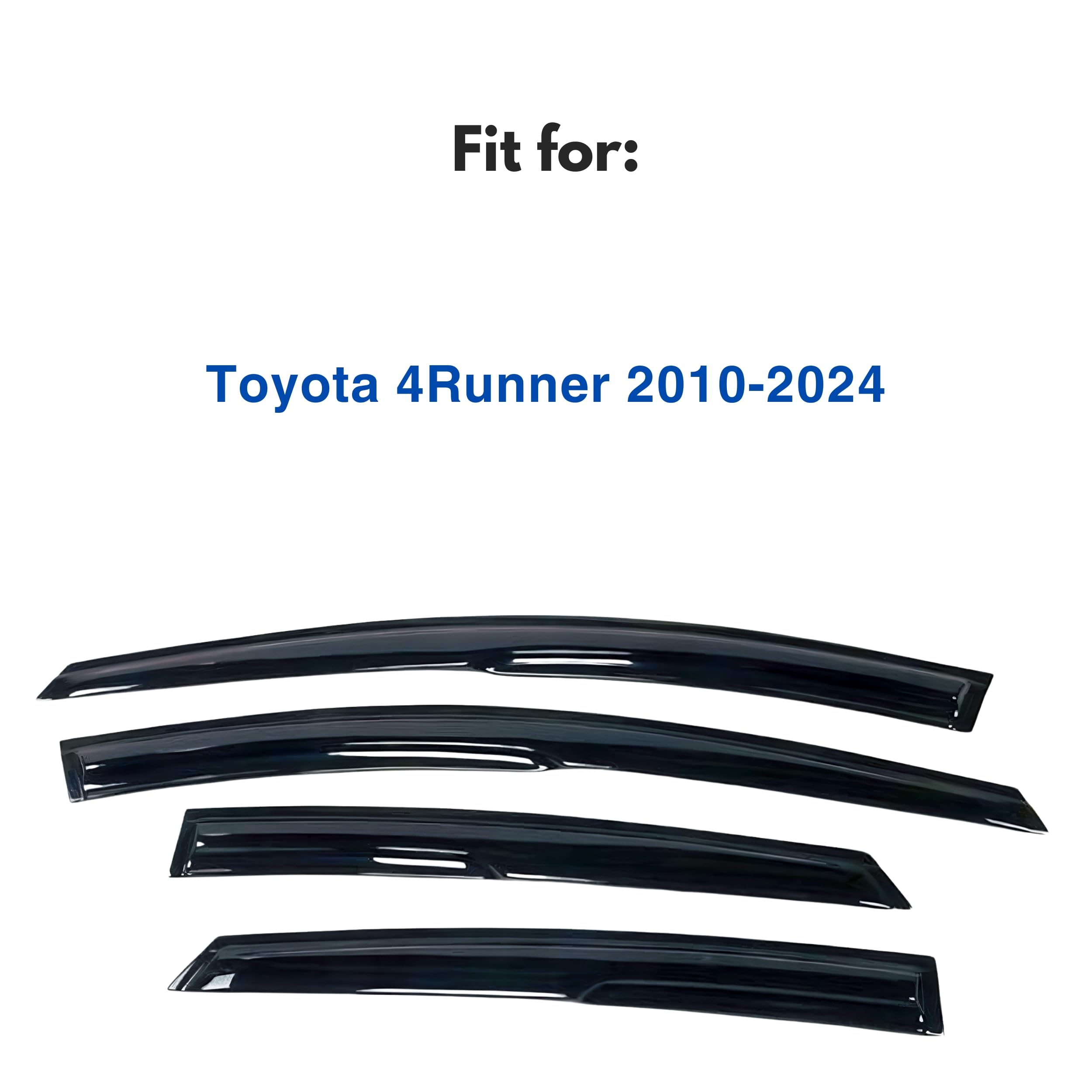 Ig Window Visor For Toyota 4Runner 2010-2024, Rain Guard Tape-On Side Vent Window Deflector Mugen Style, 2010 2011 2012 2013 201