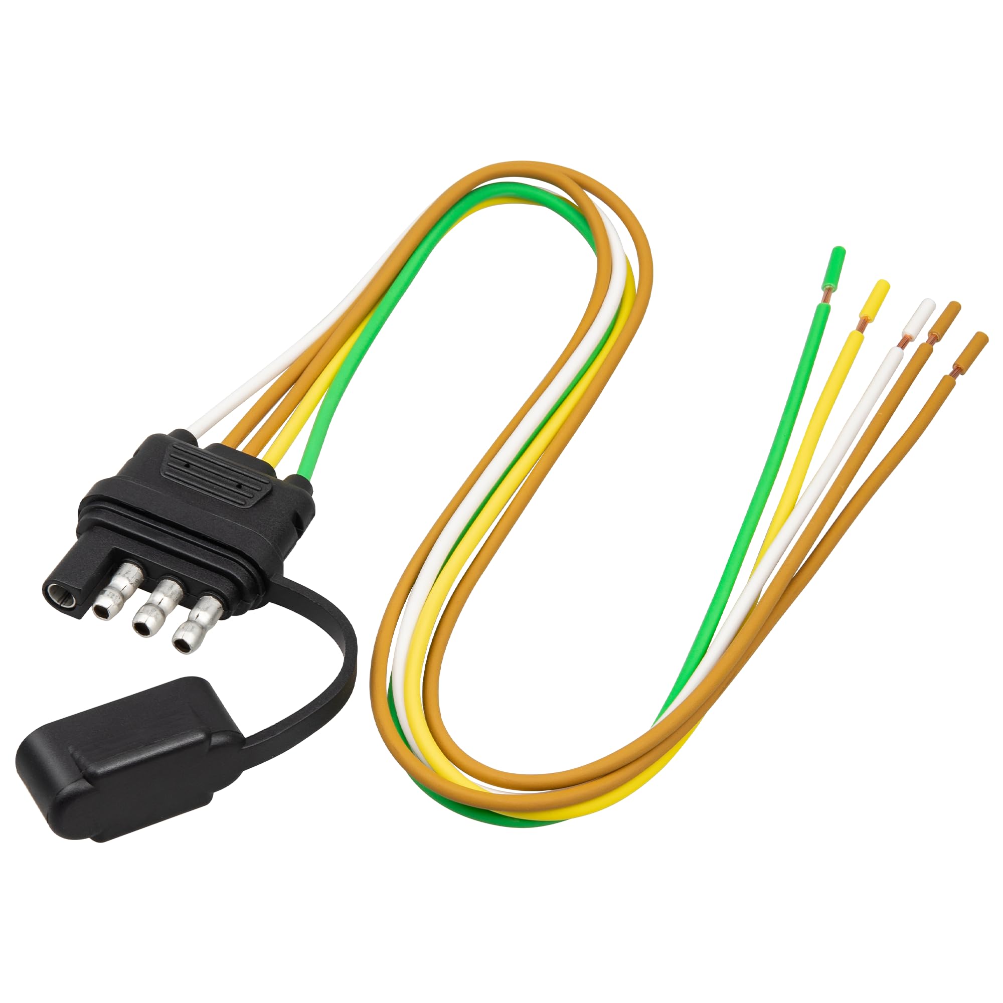 Oyviny 4 Pin 5 Wire Trailer Wiring Harness 18 Inches, 16AWG Pure Copper Wishbond Trailer Light Wiring for Utility Rewiring Both-