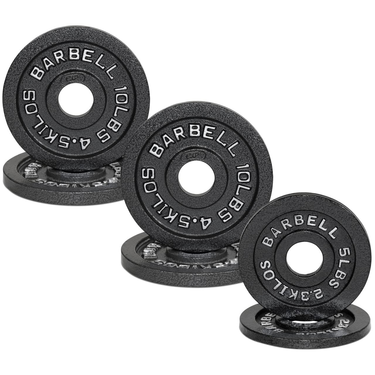 Wf Athletic Supply Traditional/Classic 2-Inch Hole Solid Cast Iron Olympic Barbell Weight Plates - Great For Strength Training,  -Like New