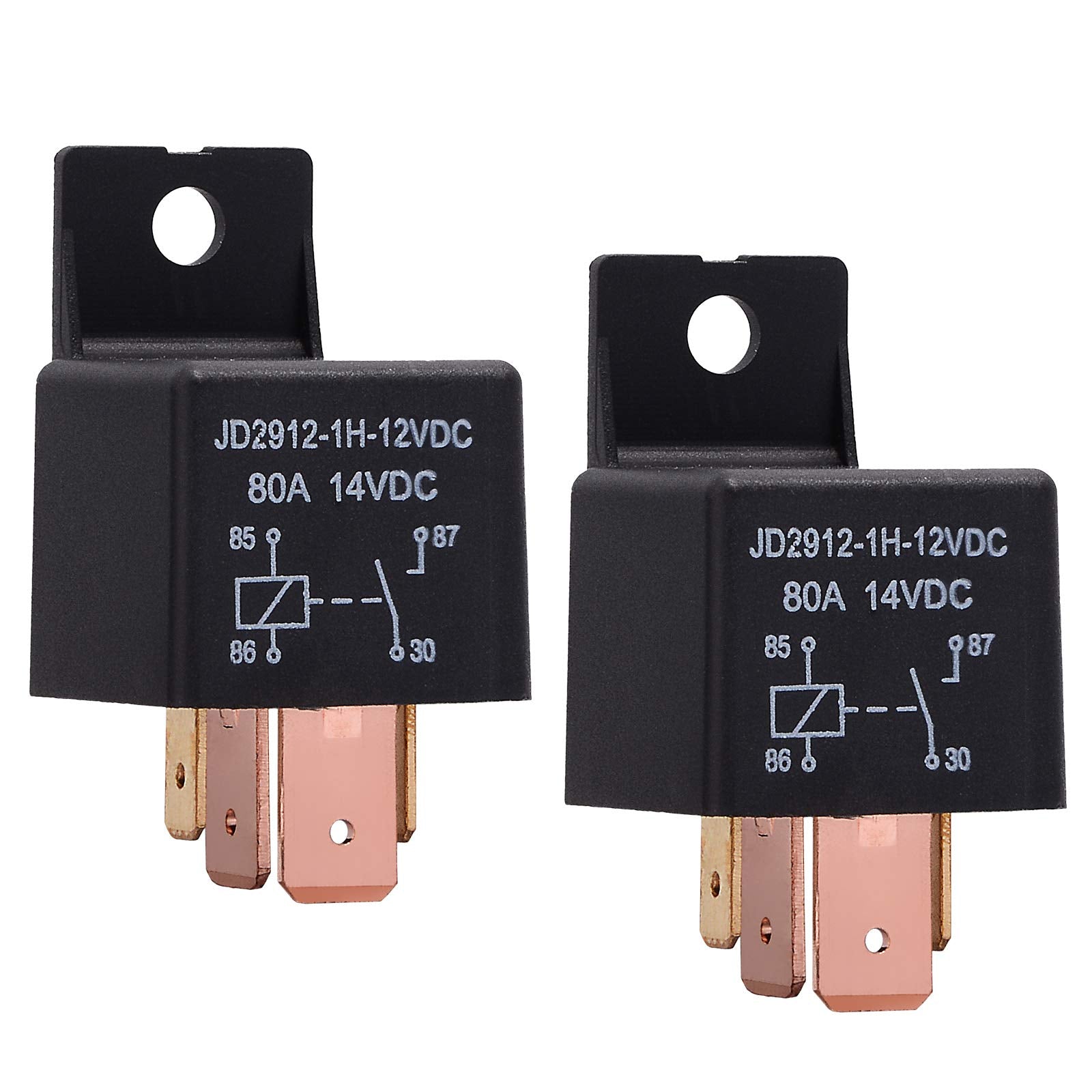 Ehdis 4-Pin Relay 12V 80A Automotive Car Relay On/Off Normally Open Car Truck Boat Spst Relays High Power Model Jd2912-1H-12Vdc 