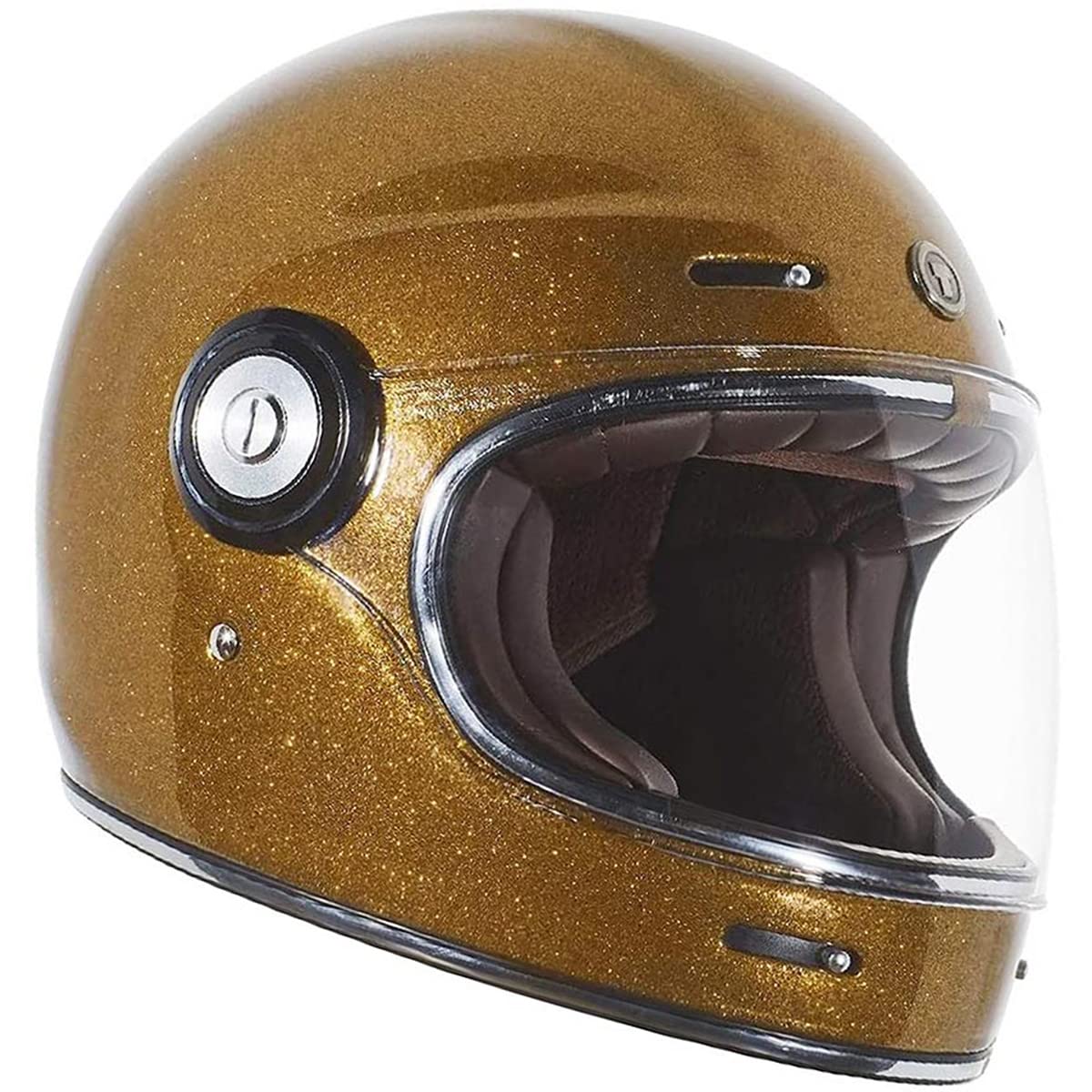 Torc T1 Unisex-Adult Retro Full-Face-Helmet-Style Motorcycle (Gold Metallic, Medium)