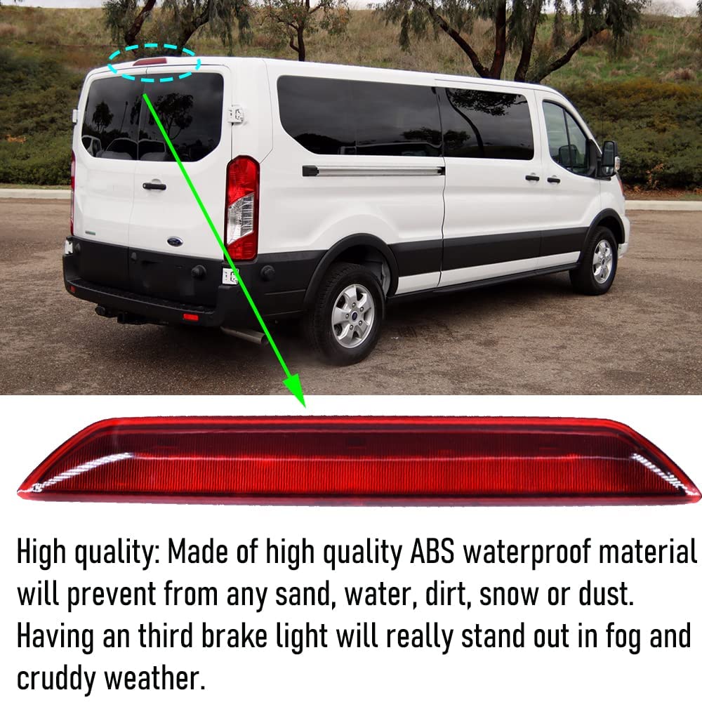 Rear Center Third 3rd Brake LED Light High Mount Stop Light Lamp Fits for 2015-2020 Ford Transit 150 Transit 250 Transit 350 350