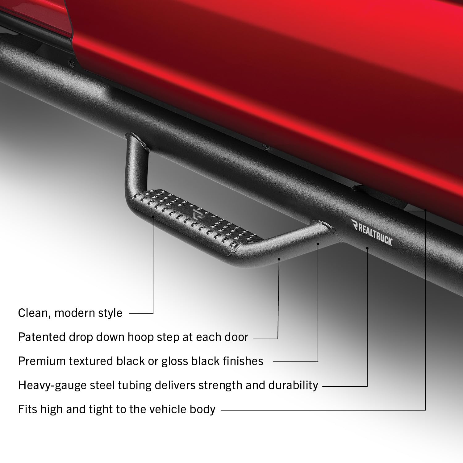 N-Fab Nerf Steps For Silverado/Sierra | Cab Length, Heavy Duty Steel, Gloss Back | C1971Qc | Fits 2019-2024 Chevrolet Silverado/Gmc Sierra 1500, 2020-2021 2500/3500 (Next Generation) Double Cab