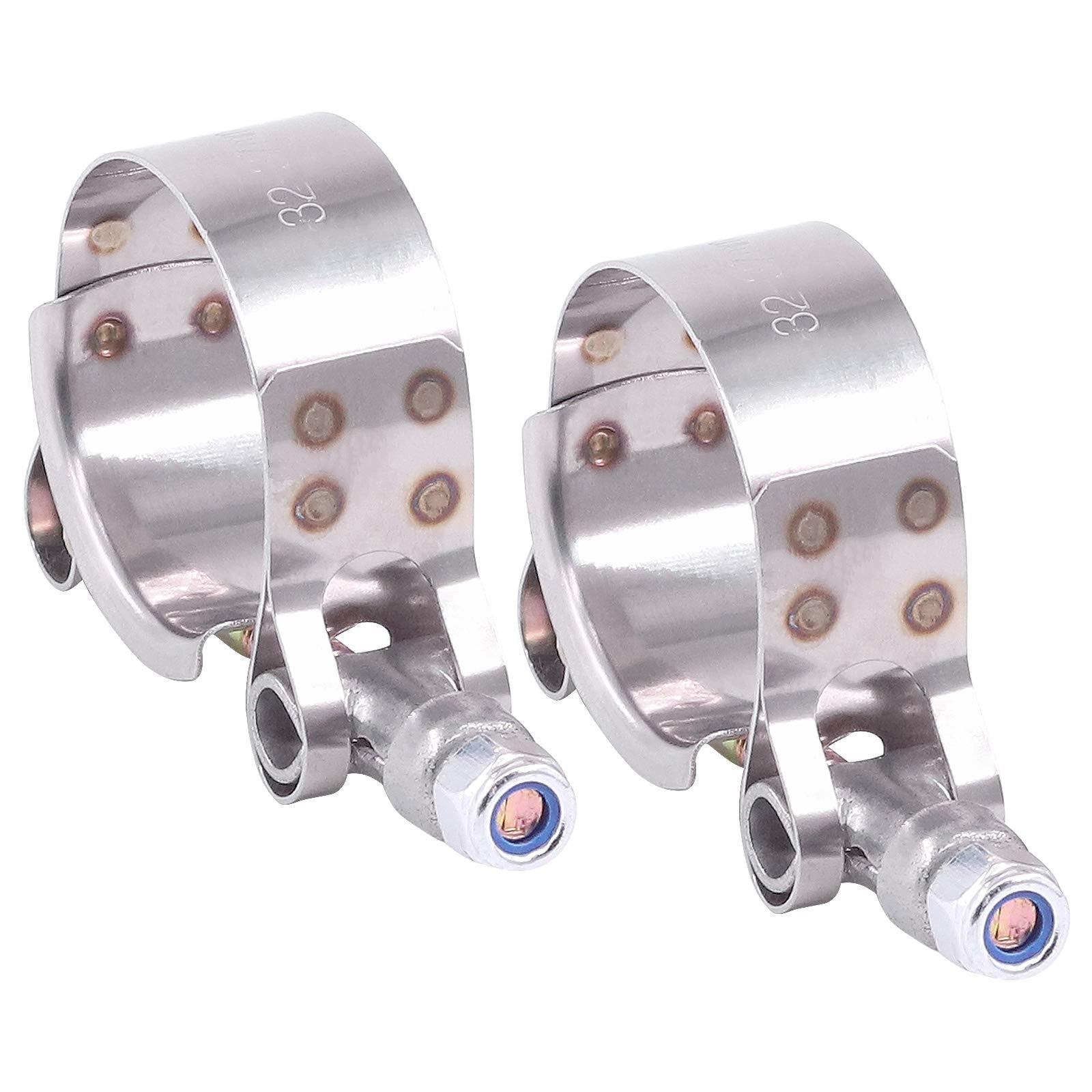 Hilitchi 2Pcs Stainless Steel T-Bolt Clamps With Rounded Band Edges Heavy Duty Turbo Intake Intercooler Clamp (76-84Mm) For 3 1/