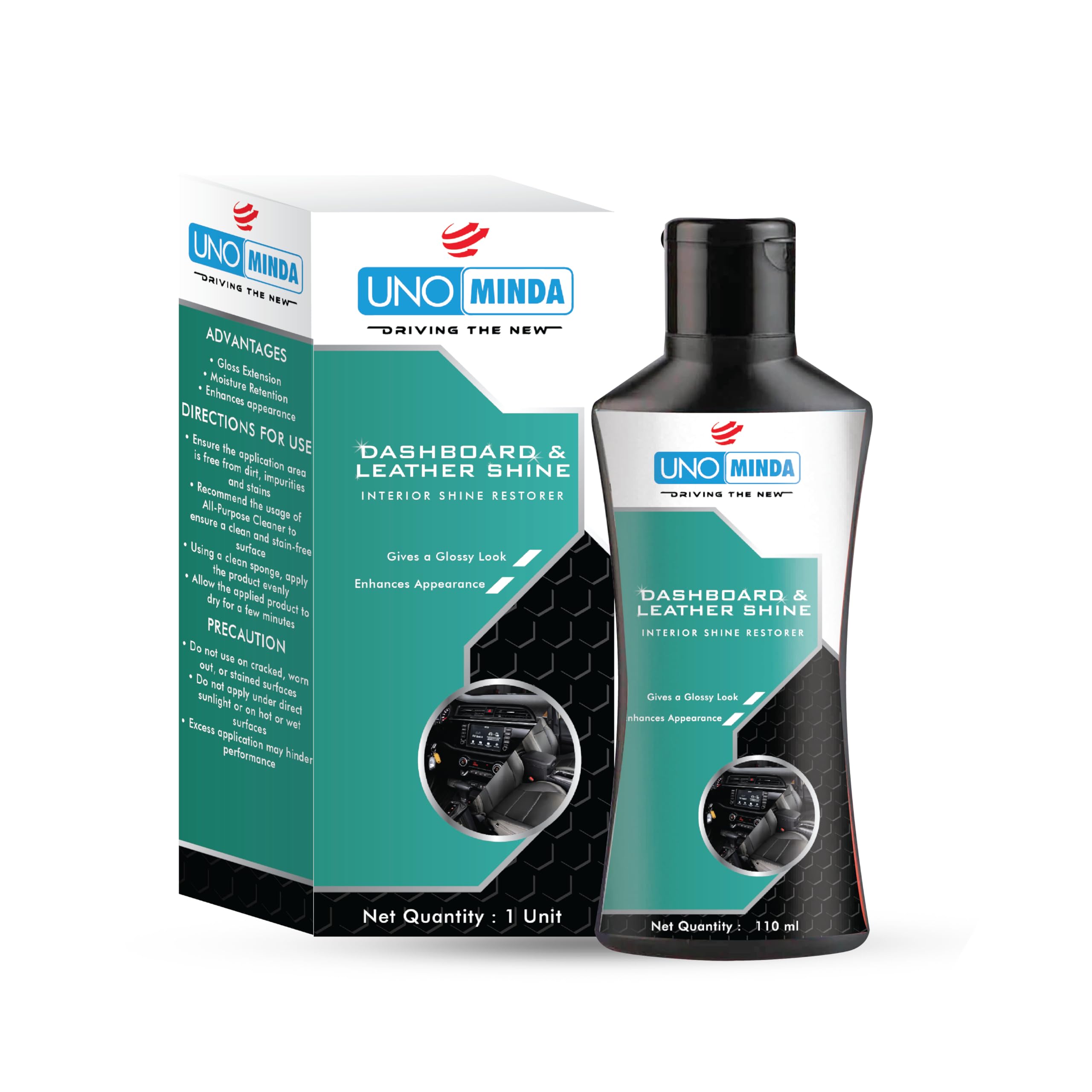 Uno Minda Unoccdls01 Car Dashboard Polish And Leather Conditioner + Protectant (110Ml) | Car Polish For Leather, Door Trim, Viny