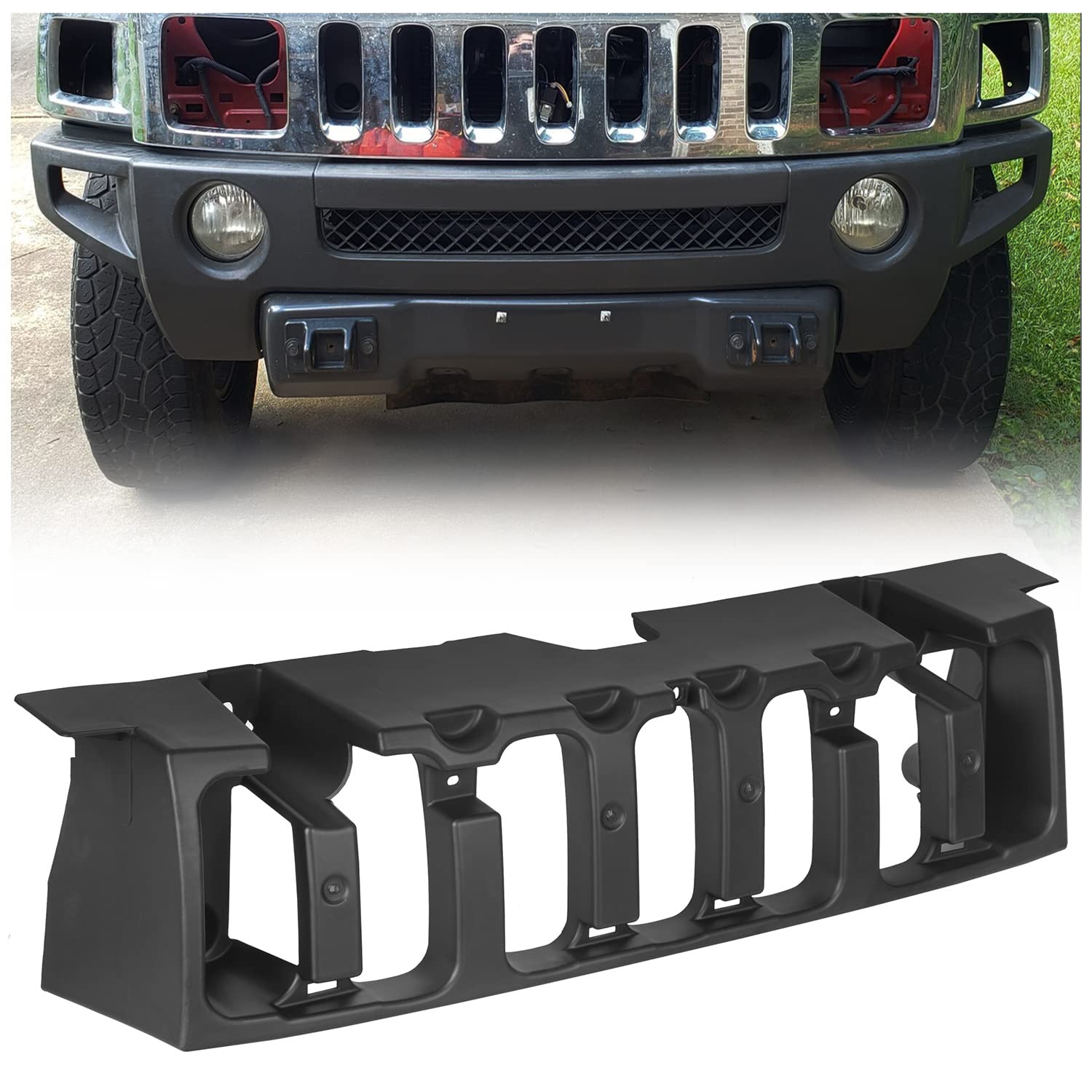 HECASA Front Grille Support Bracket Compatible with 2006-2010 Hummer H3 & 2009-2010 Hummer H3T Replacement for HU1207100 1583419