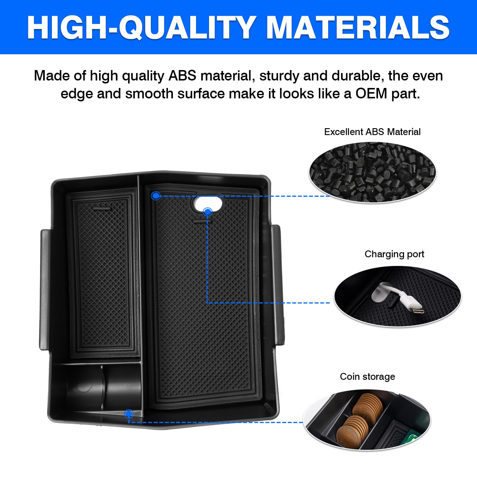 Autorder Center Console Organizer for 2025-2026 Subaru Forester Accessories Armrest Storage Box Secondary Insert Tray with Anti-