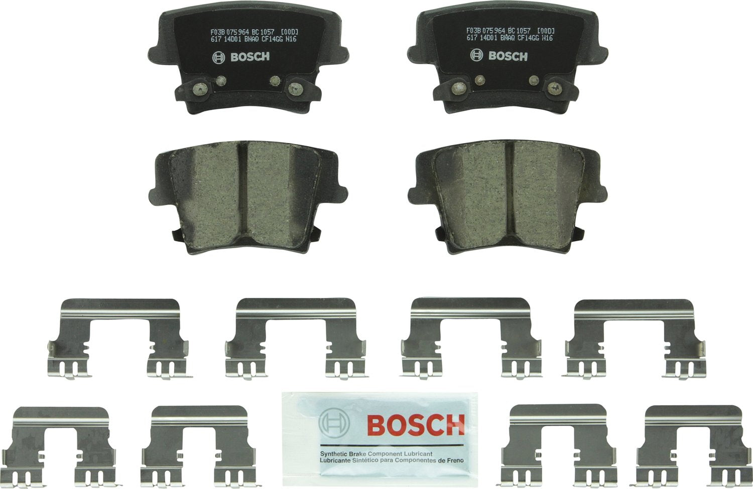BOSCH BC1057 QuietCast Premium Ceramic Disc Brake Pad Set - Compatible with Select Chrysler 300; Dodge Challenger, Charger, Magn