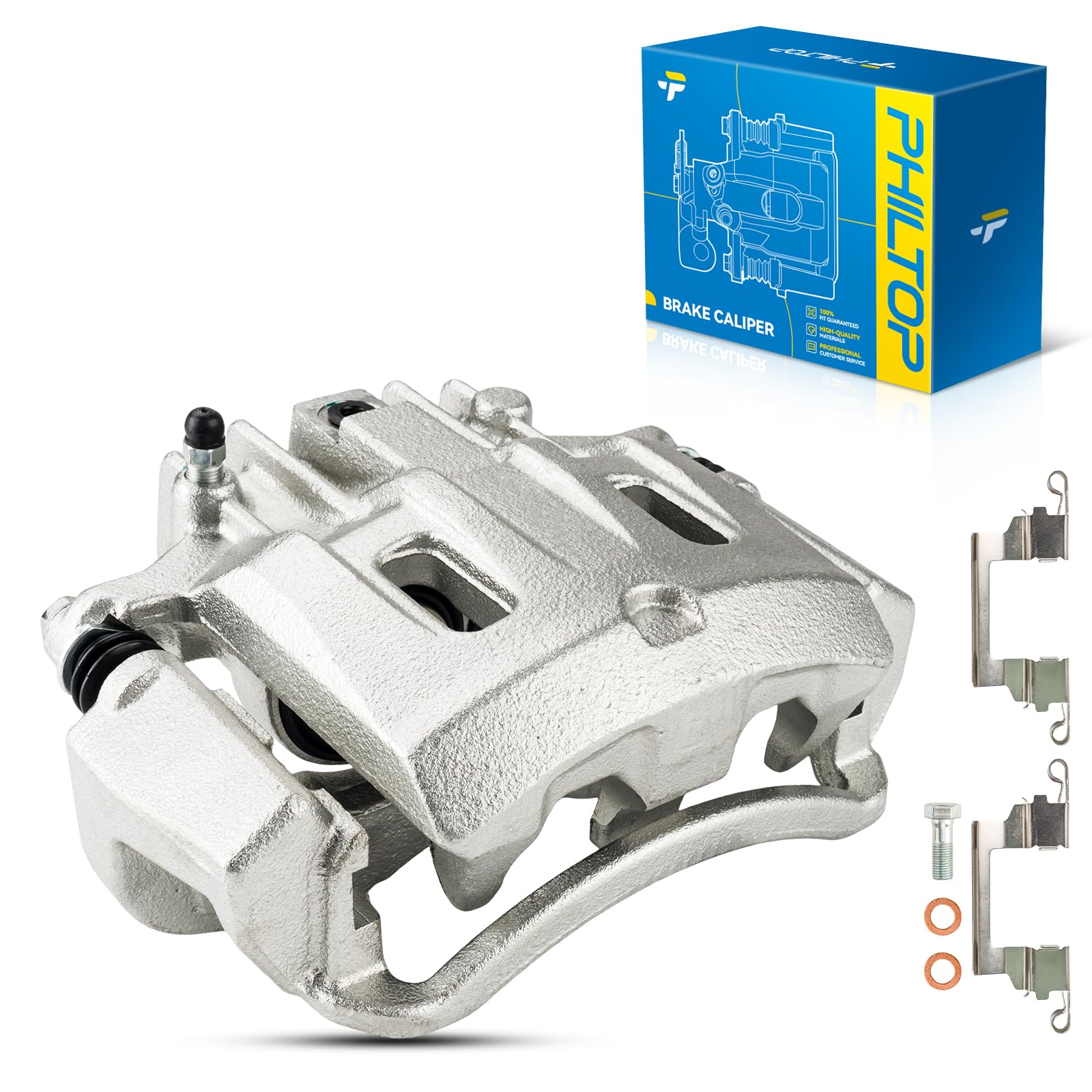 Philtop 18B4753 Rear Left Driver Disc Brake Caliper Assembly Fit Ford For 2000-2004 F-250 Super Duty, 2000-2004 F-350 Super Duty