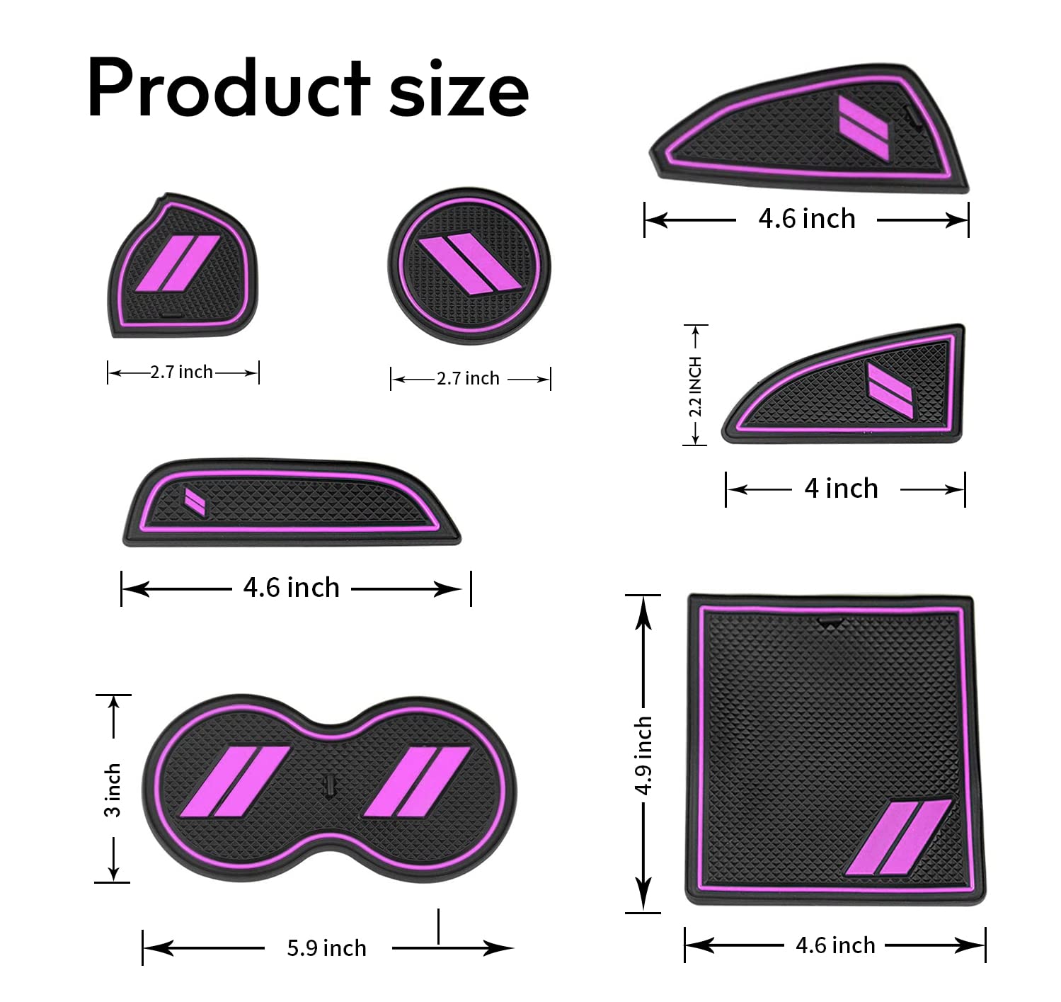 Custom Fit For 2015-2020 Dodge Challenger Cup Holder Insert & Center Console Shifter Liner Trim Mats, Dodge Challenger Interior