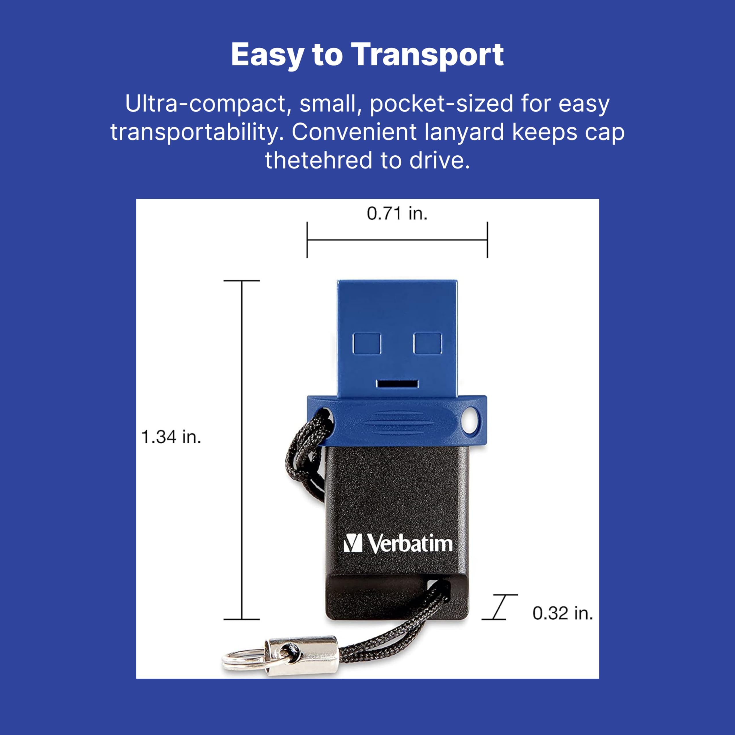 Verbatim 128Gb Store N Go Dual Otg Usb 3.2 Gen 1 Flash Drive For Usb-C Devices - 2 In 1 Type C Thumb Drive