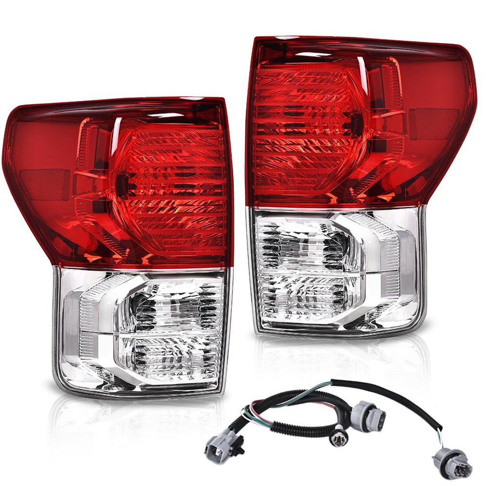 DOTCOM Rear Tail Lights Assembly Fit Toyota Tundra 2007 2008 2009 2010 2011 2012 2013 w/Wiring Harness Rear Brake Lamps Driver P