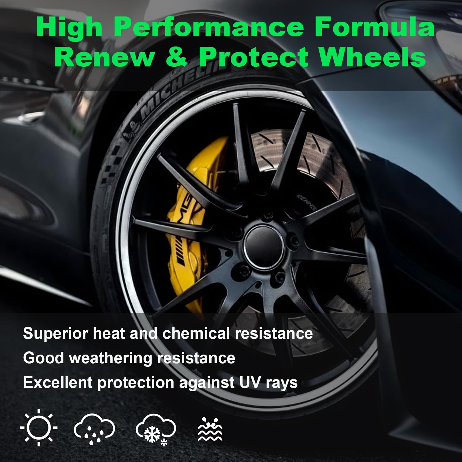 NADAMOO Aluminum Wheel Spray Paint, Gloss Black, 2 Cans, 13 Oz Each - Aerosol Car Rim Recolor & Metal Surface Protection
