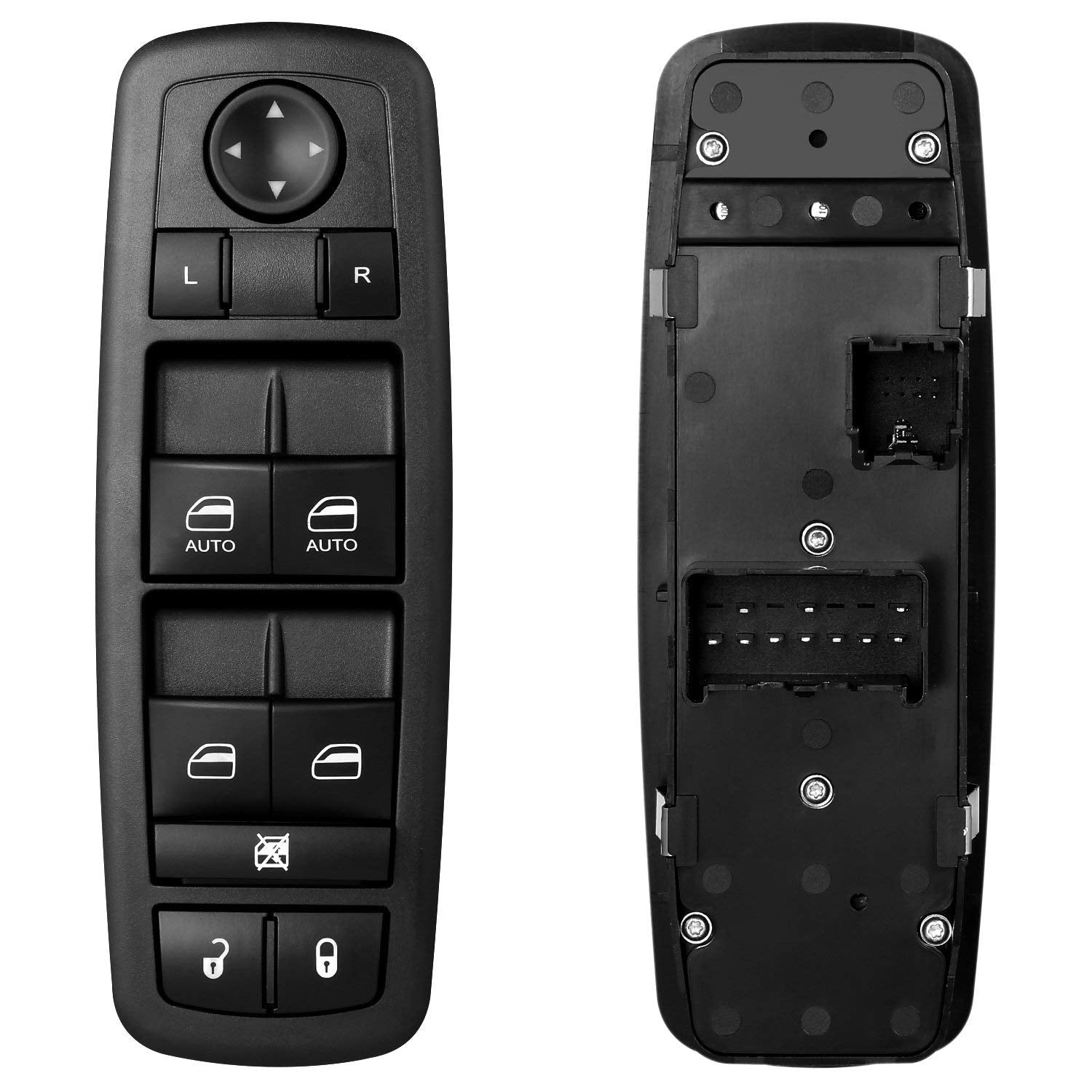 Parts Port Front Left Power Window Switch for 08-12 Chrysler TOWN & COUNTRY Dodge GRAND CARAVAN (w/o Power Sliding Door) - Black