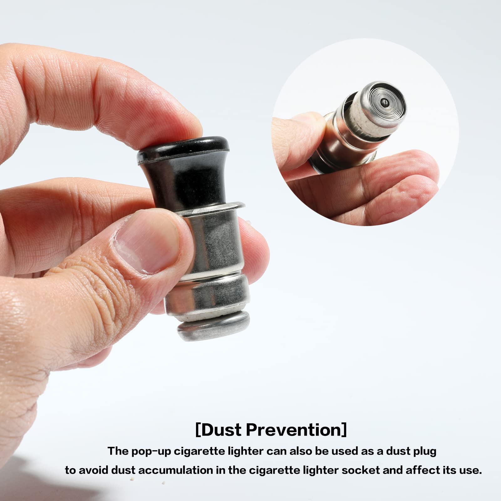 AOCISKA 12V Metal Plastic Construction Cigarette Lighter, Car Cigarette Lighter Replacement,Pop-Out Car Cigarette Lighter for Au