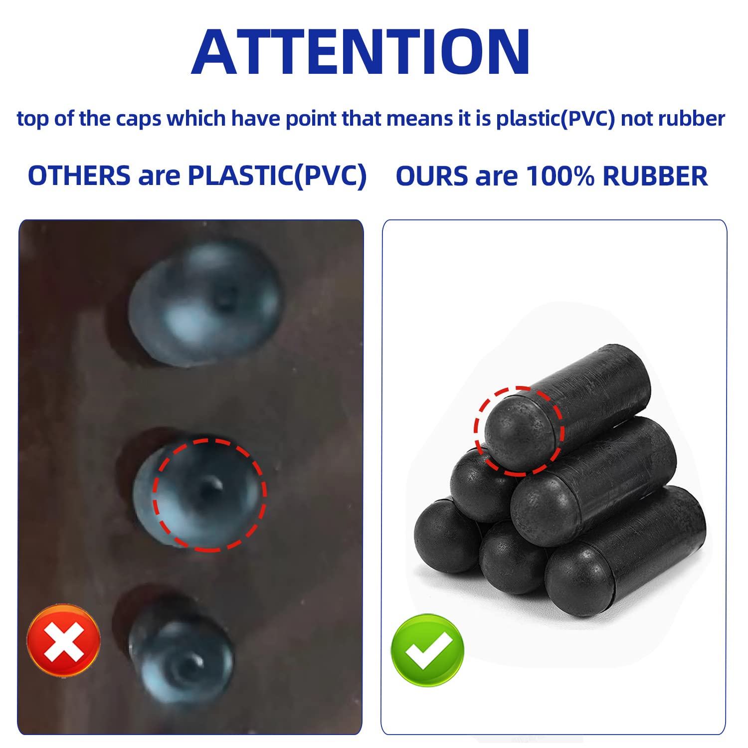 Rubber Vacuum Caps Plug Kit, 90 PCS 10 Sizes Assorted Vacuum Plugs Hose End Caps Assortment Kit for Carburetor, Manifold, Automo