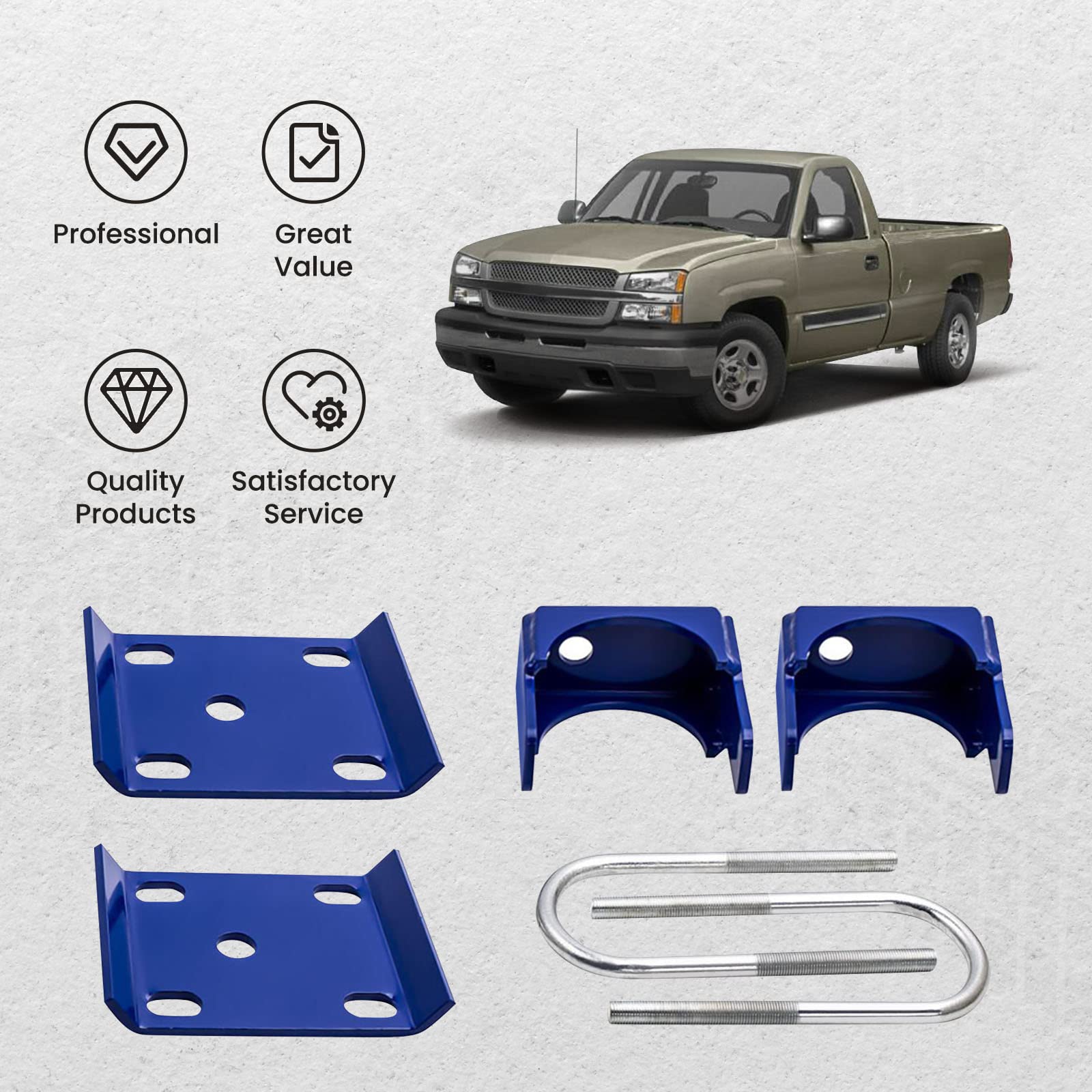 Waverspeed 6" Rear Axle Flip Kit for Chevy Silverado C1500 (1988-1998) - Carbon Steel Lowering Drop Kit