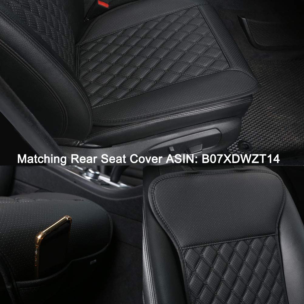 Black Panther Car Seat Covers - Luxury Anti-Slip Protectors, Diamond Pattern, Black, Model KLXCD01