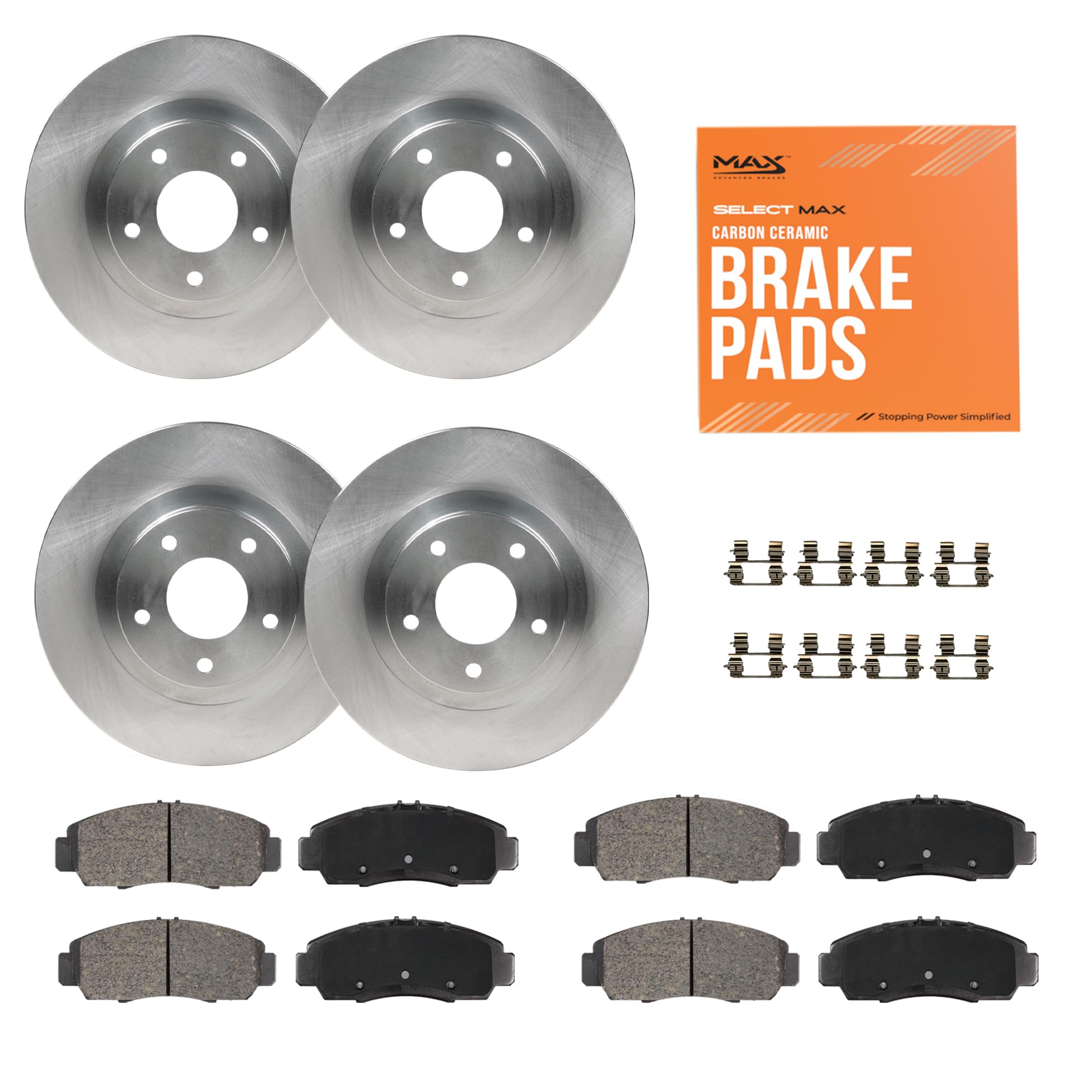 Max Advanced Brakes Front & Rear Brake Kit For 2019 2020 2021 Subaru Ascent Replacement Premium Oe Disc Brake Rotors And Ceramic Brake Pads
