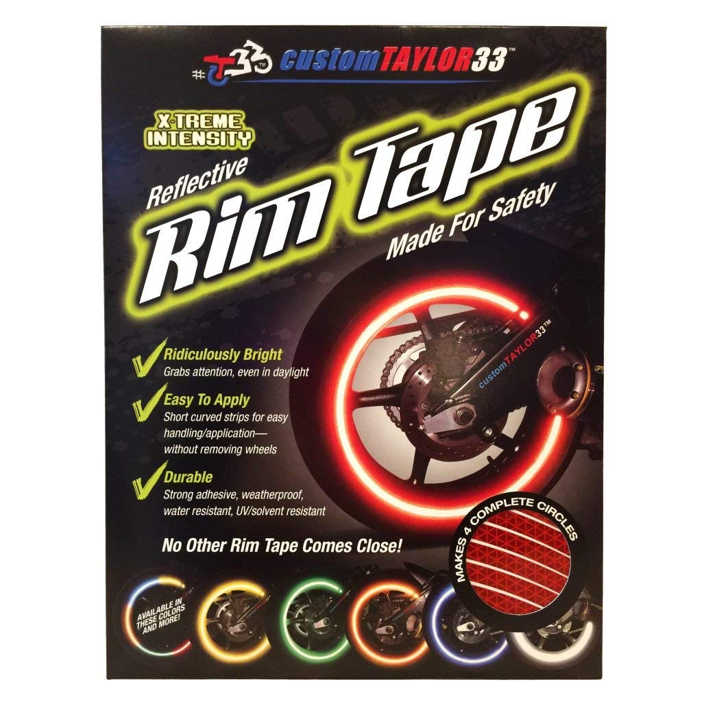 customTAYLOR33 (All Vehicles Red High Intensity Grade Reflective Copyrighted Safety Rim Tapes (Must Select Your Rim Size), 17'' 