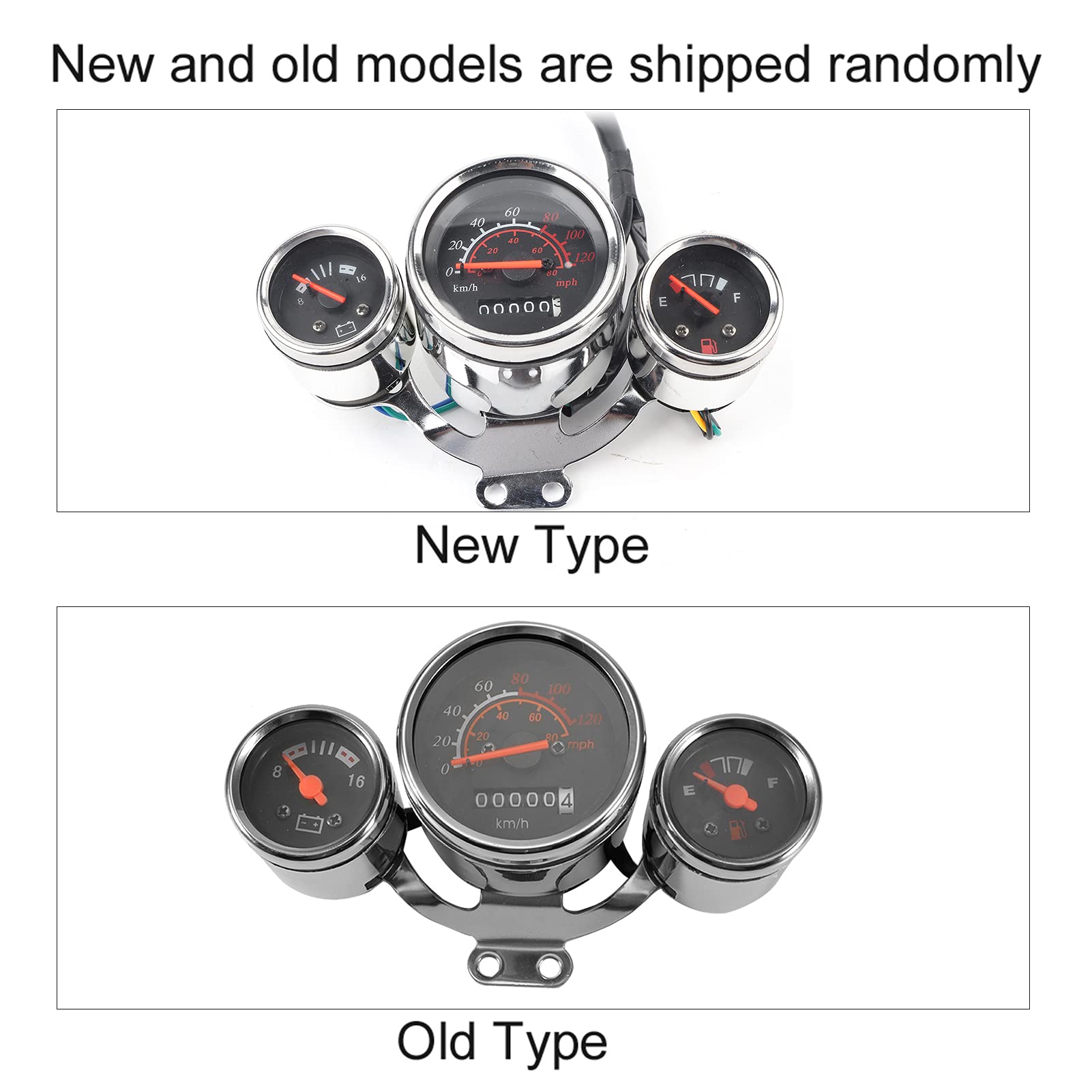 Acouto Motorcycle Instrument Kit,Motorcycle Instrument Digital Tachometer Speedometer Odometer Meter Gauge Kit