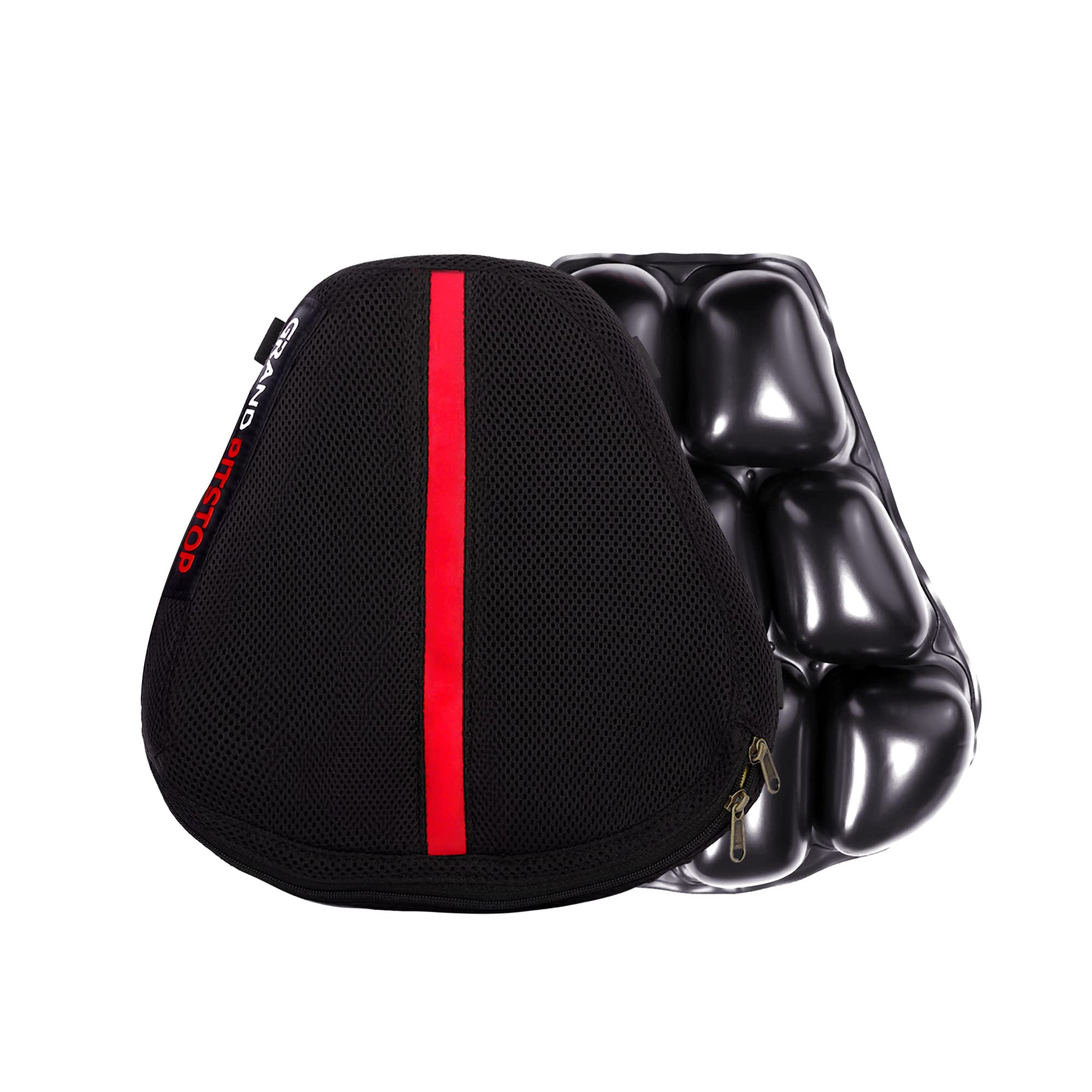 Grand Pitstop Inflatable Seat Cushion | Breathable Mesh | Non-Skid Bottom | Multipurpose Air Cushion For Bike, Office Chair, Car