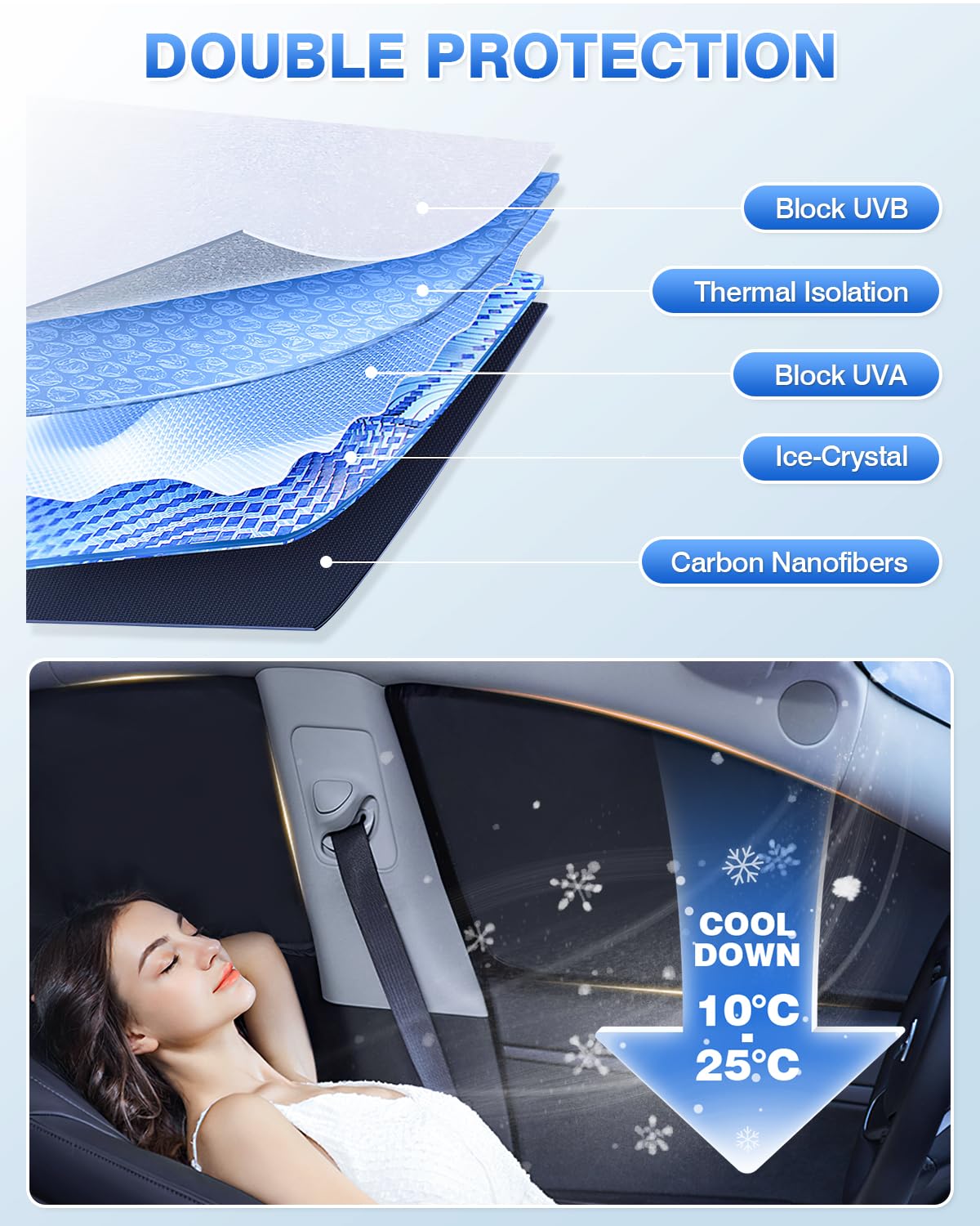 Canvcle Black Sunshades for Ford Explorer 2011-2019 - Windshield & Side Window Cover, 8PCS Privacy Protection, Keeps Vehicle Cool
