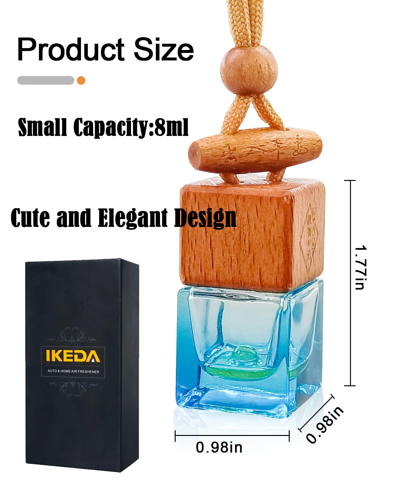Ikeda Fragrance Car Air Freshener | 8Ml Automotive Scents | 45-Days Long-Lasting Keep Fragrance | Automobile Hanging Diffuser Bo