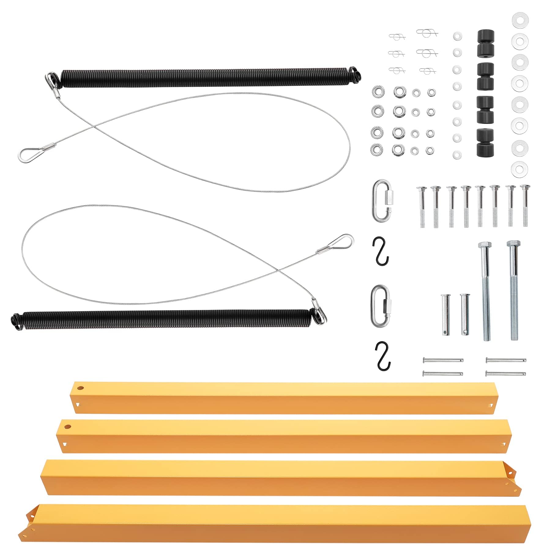 Trailer Tailgate Lift Assist Kit, Compatible with Open Utility Trailer Tailgate and Ramp, with 2 Sides (Yellow), with 12 to 24 I