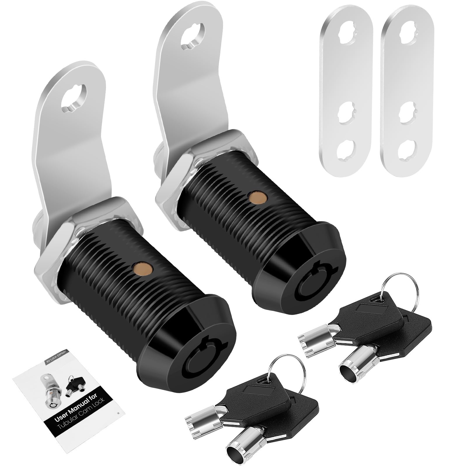 2 Pack Cabinet Lock With Keys, 1-1/8'' Rv Storage Lock Keyed Alike, Rv Locks For Storage Door, Camper Cabinet Door Toolbox Lock