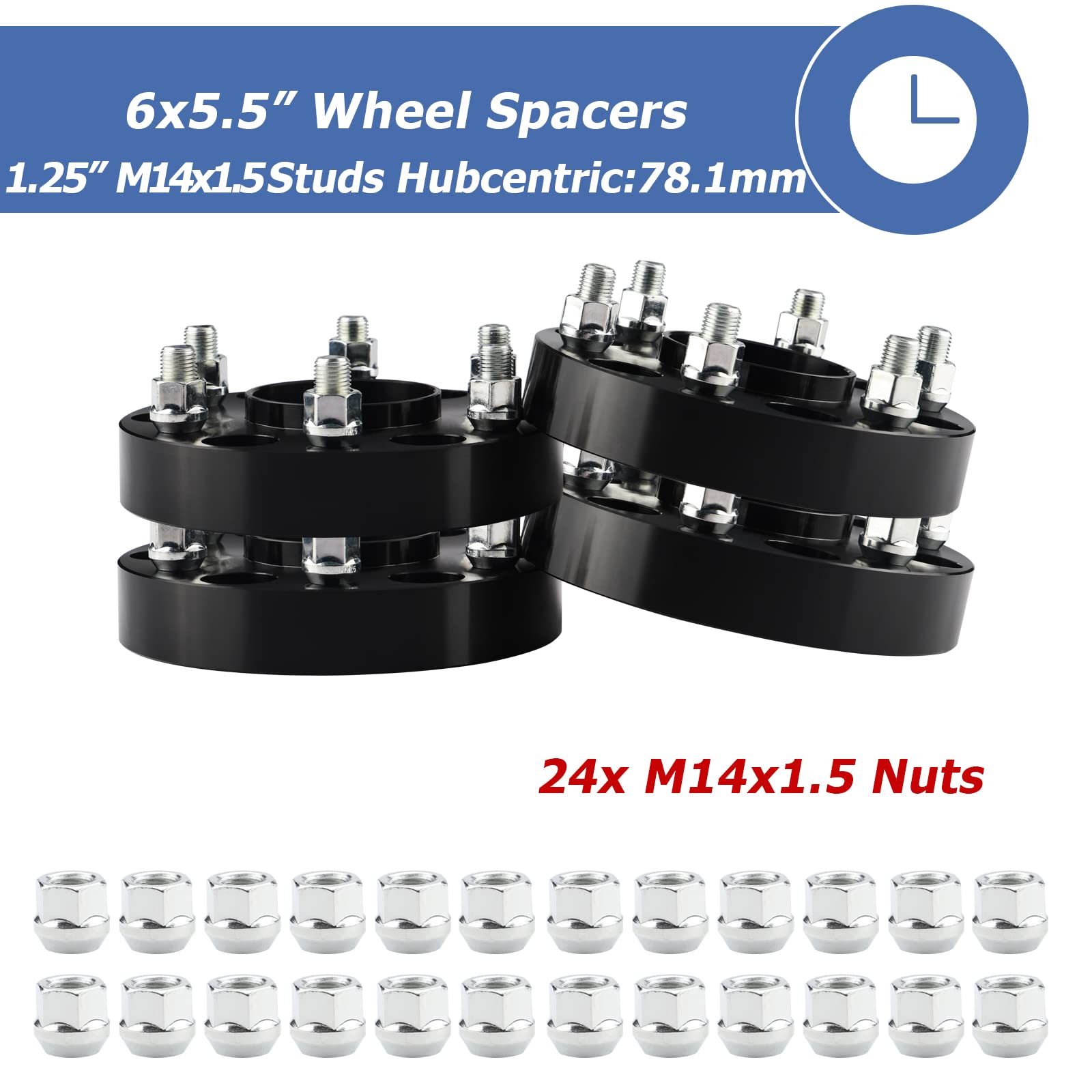 EZISOE 1.25 Inch 6x5.5 Wheel Spacers for Silverado 1500 Tahoe/Yukon 1500 Sierra 1500, 6x139.7 Wheel Spacers 78.1mm Hubcentric wi