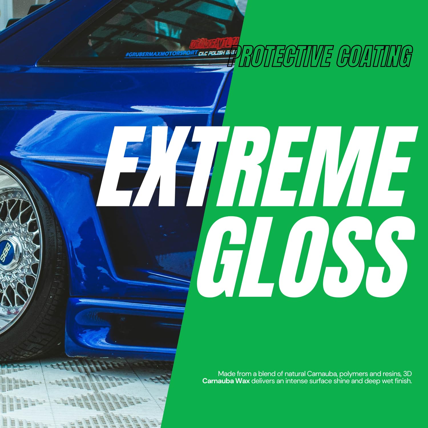 3D 3D Carnauba Wax - High Gloss Liquid Wax for Cars, RVs, Boats - 16oz - Long Lasting UV Protection