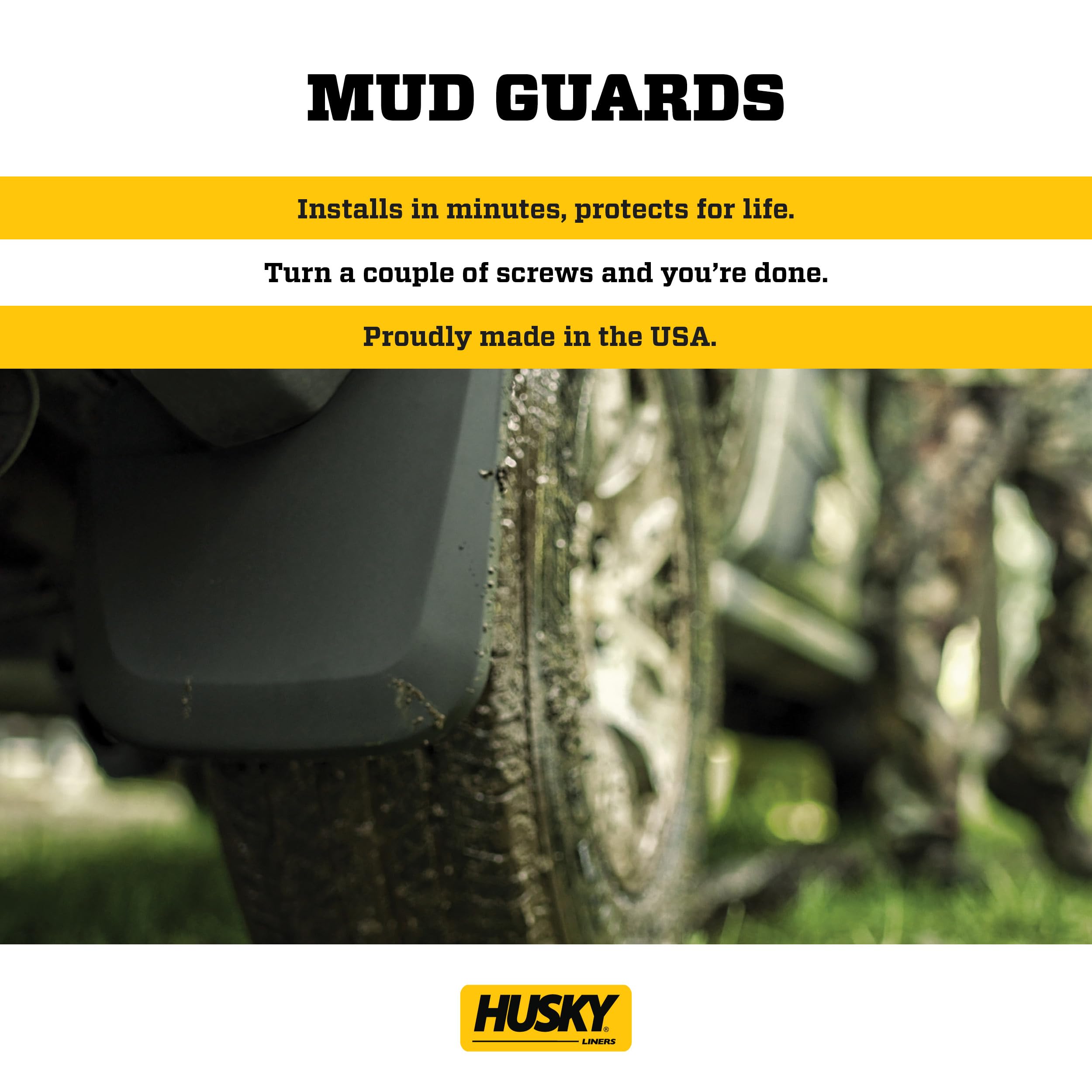 Husky Liners - Rear Mud Guards  2009 - 2023 Dodge Ram 1500 Classic, 2010 - 2018 Dodge Ram 2500/3500, W/Out Oem Fender Flares, Re