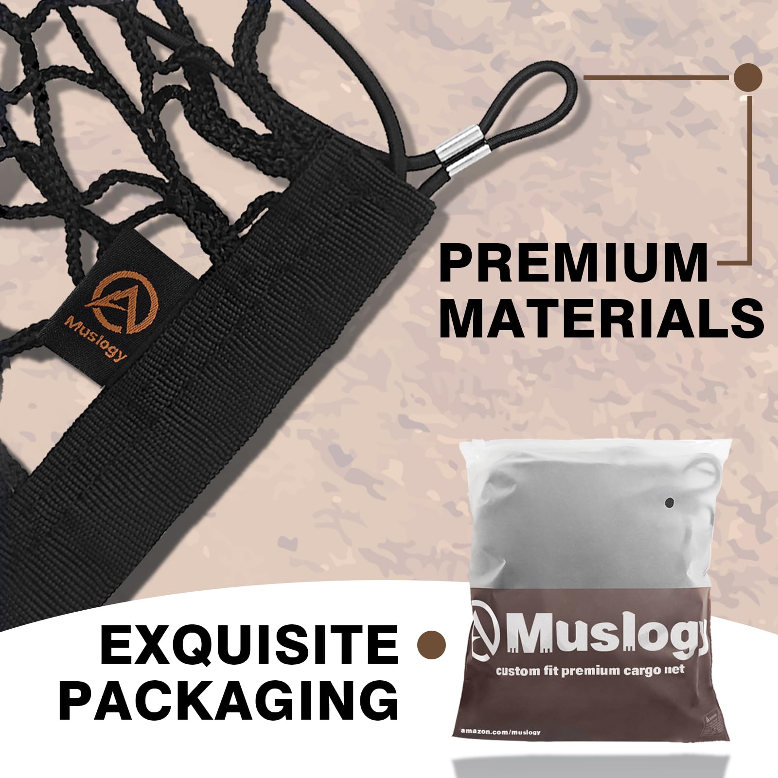 Muslogy Truck Bed Cargo Net for Nissan Frontier 2022-2026, Heavy Duty, Black, 12" Size, Envelope Style with Carabiners